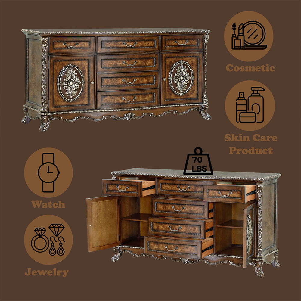 Devany - Dresser - Cherry, dark brown, view 8