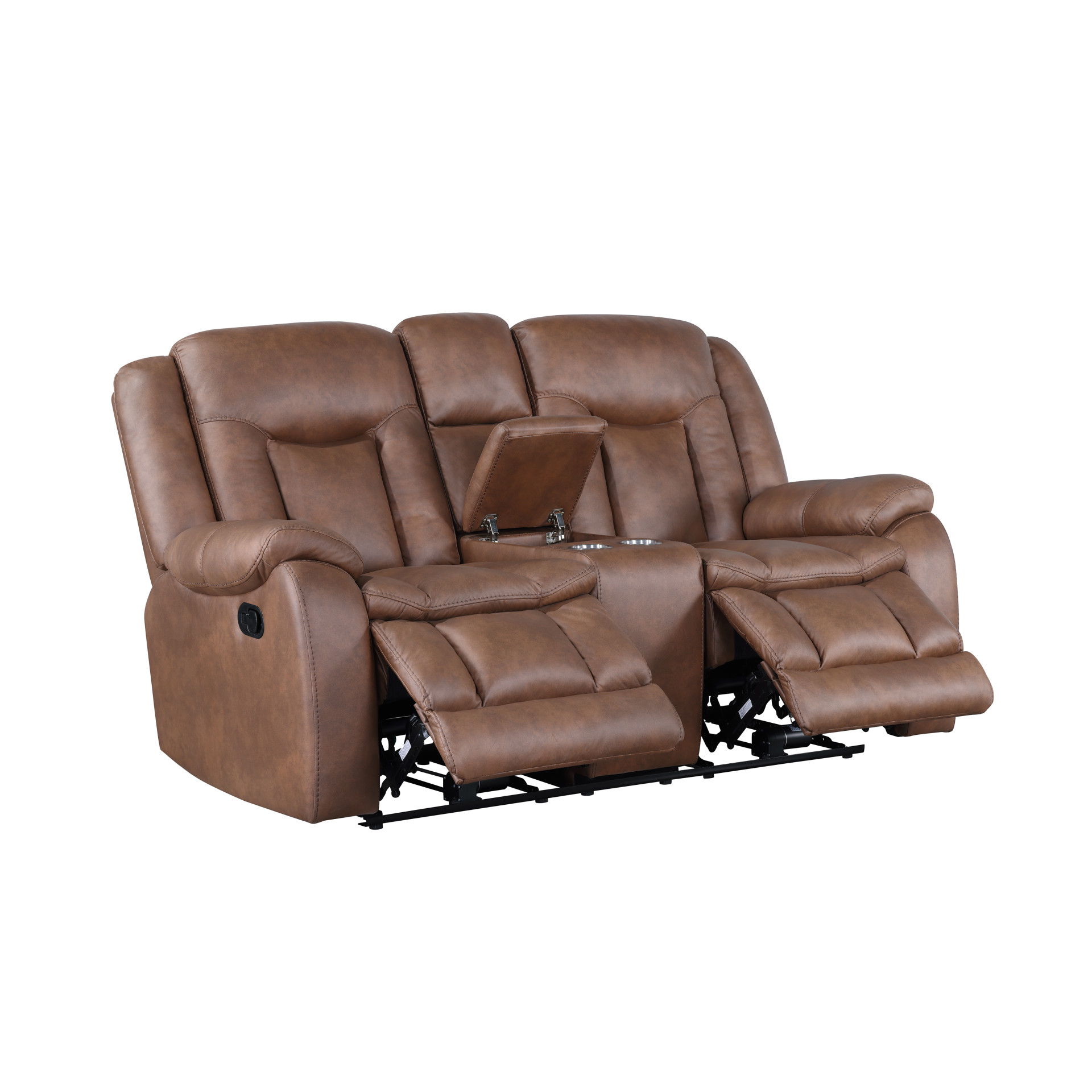 Morello - Console Loveseat With Dual Recliners - Brown