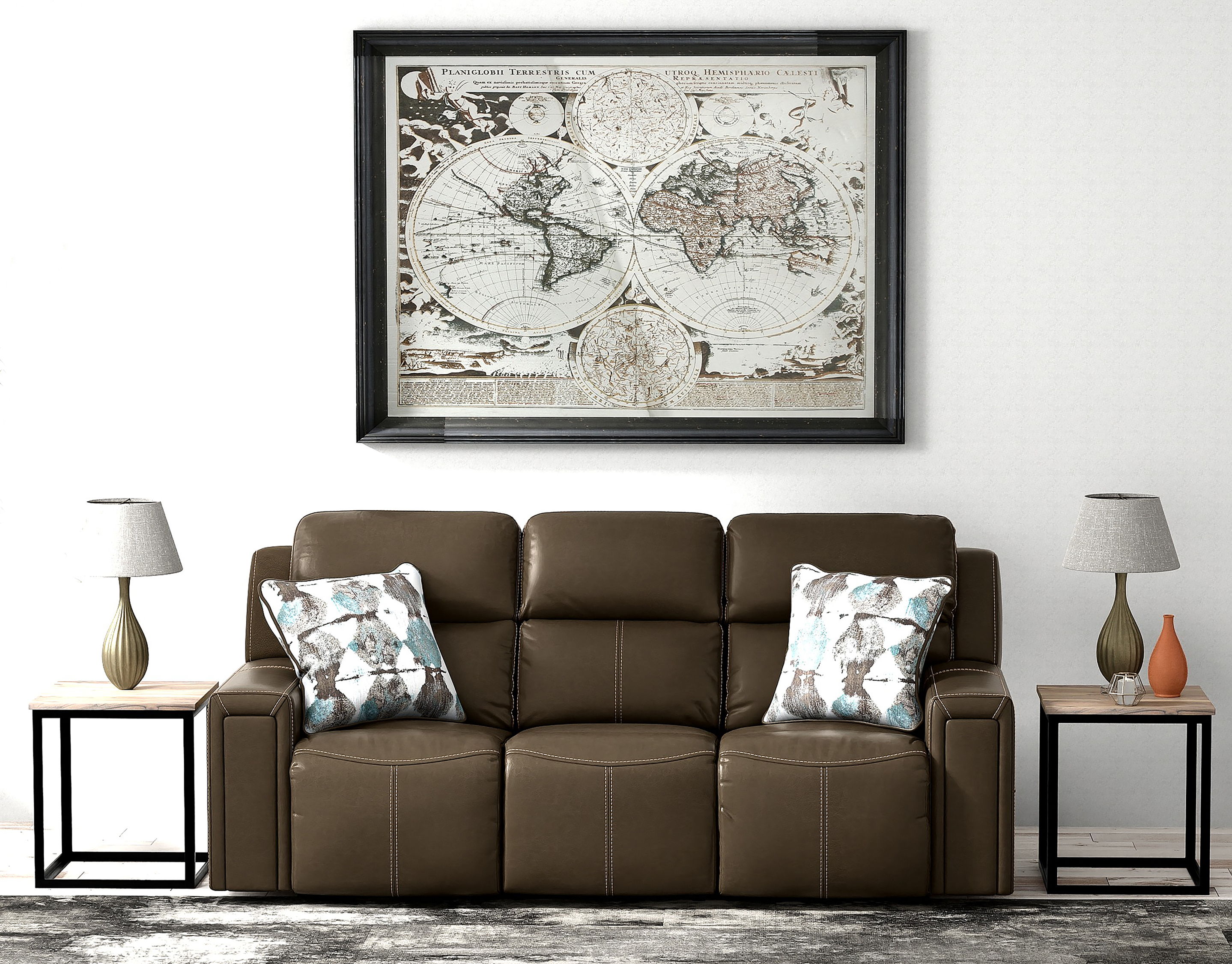 Arezzo - Power Headrest Power Reclining Sofa With Zero Gravity/Extended Ottoman - Chocolate