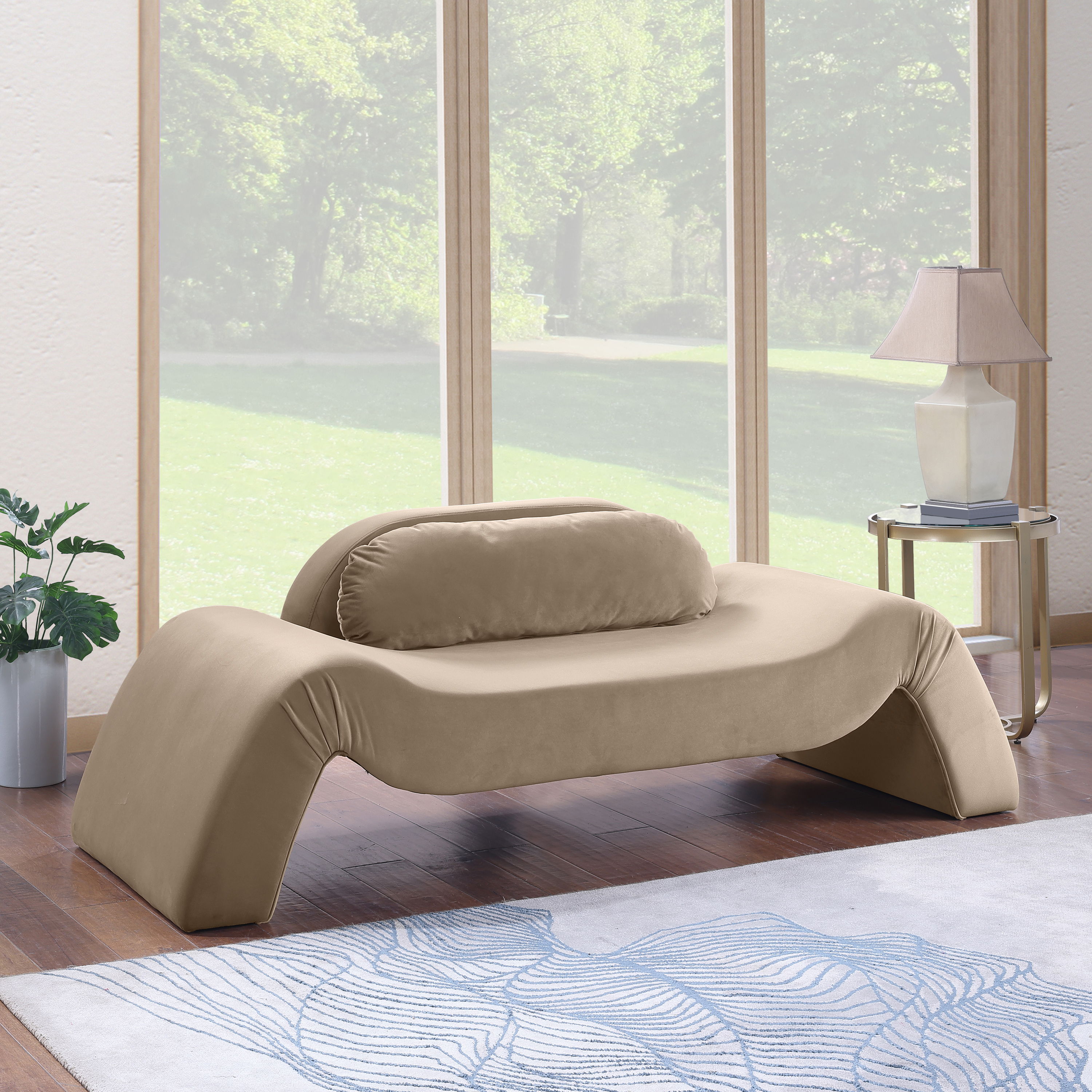 Austin - Velvet Loveseat - Taupe