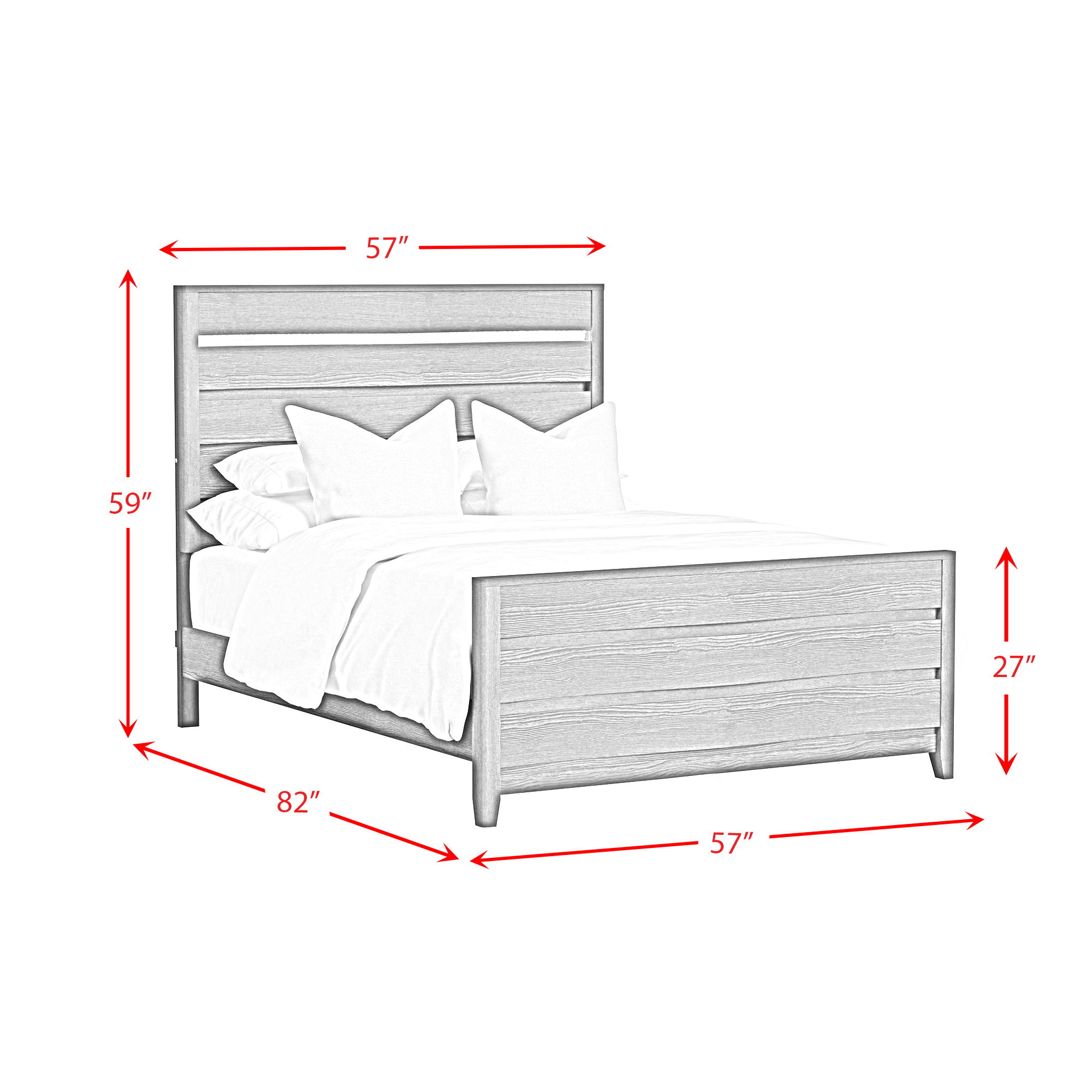 Tobias - Full Bed With LED - White
