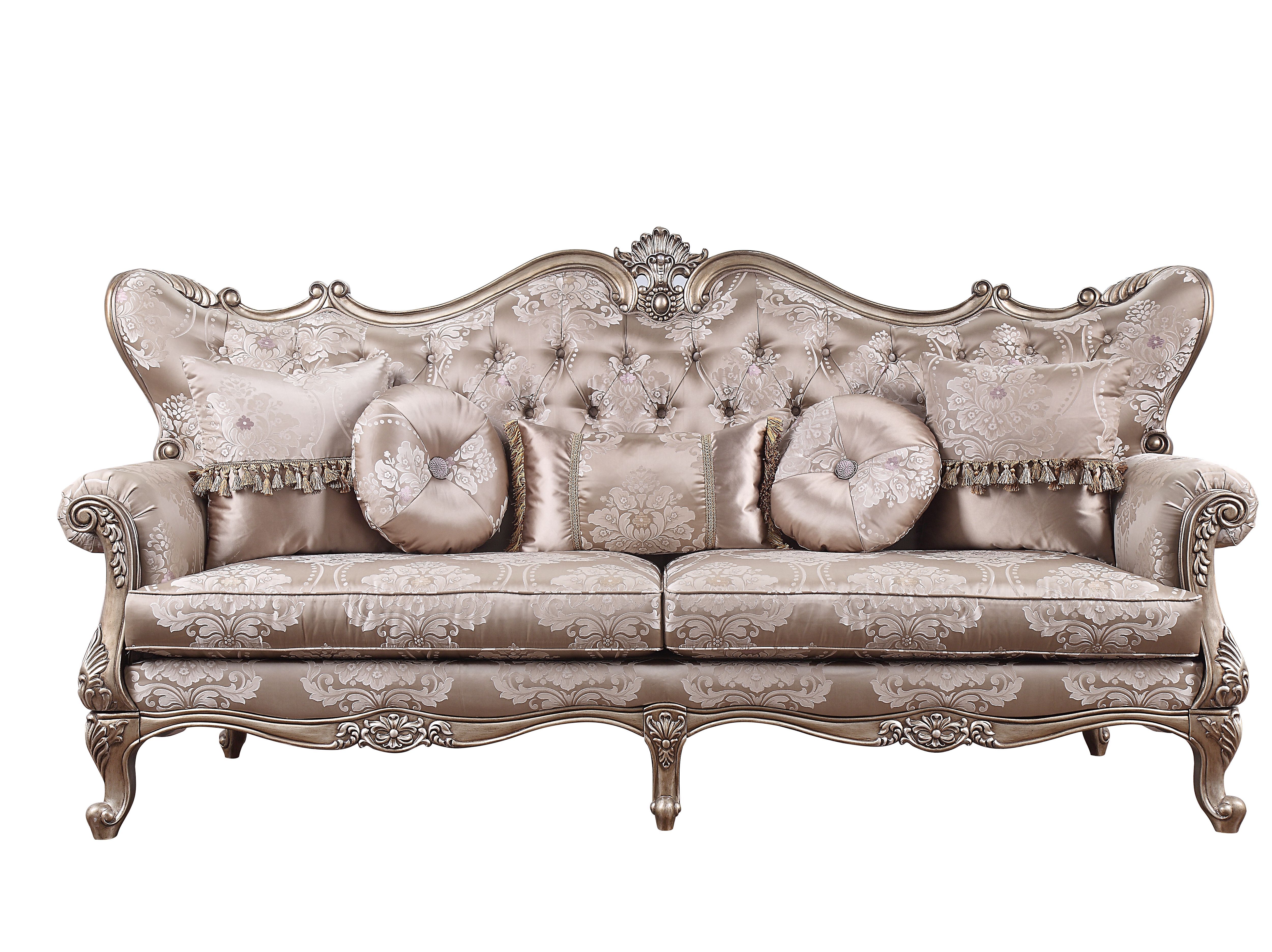 Jayceon - Sofa With 5 Pillows - Fabric & Champagne, beige, view 3