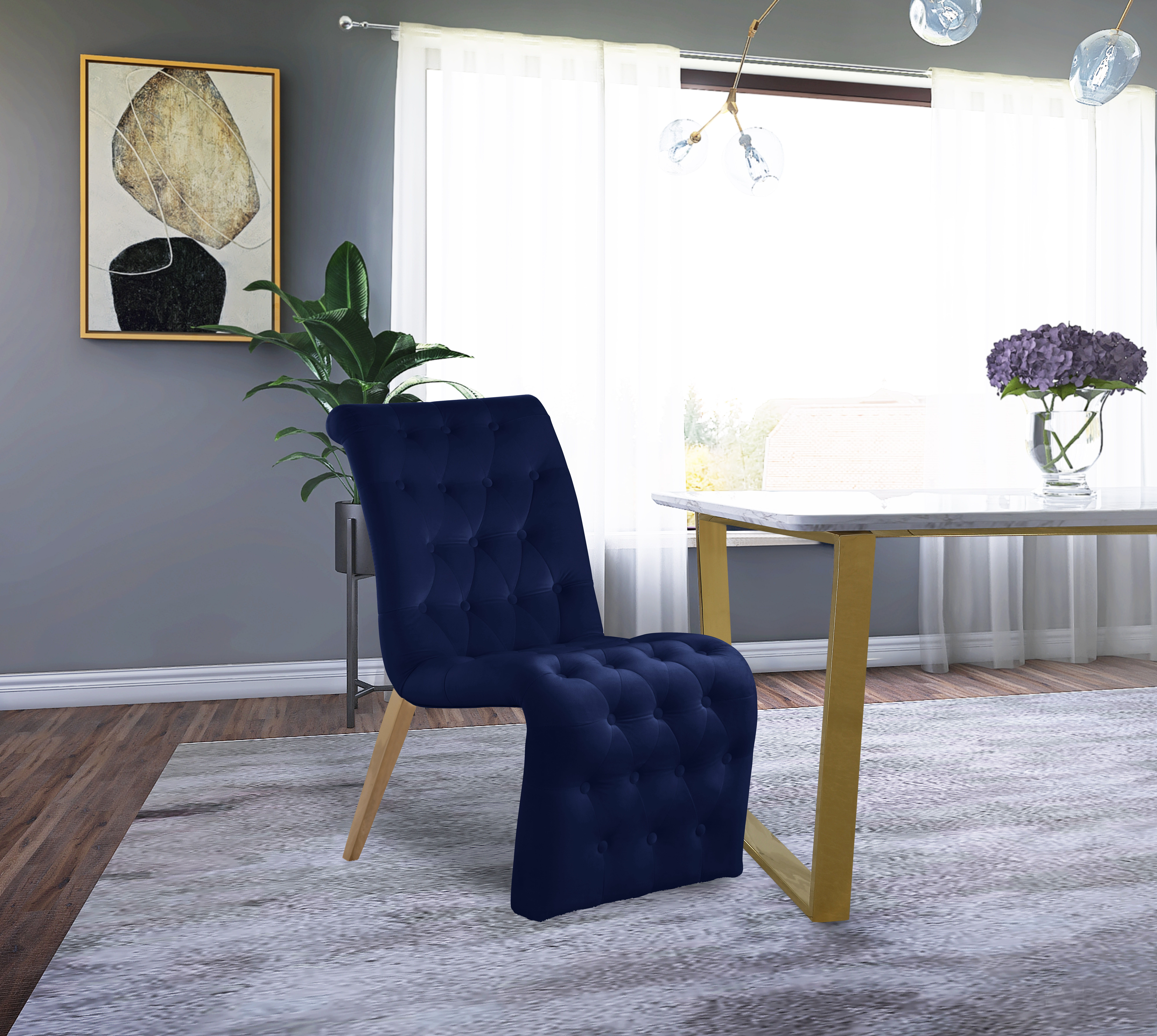 Curve - Dining Chair (Set of 2) - Navy