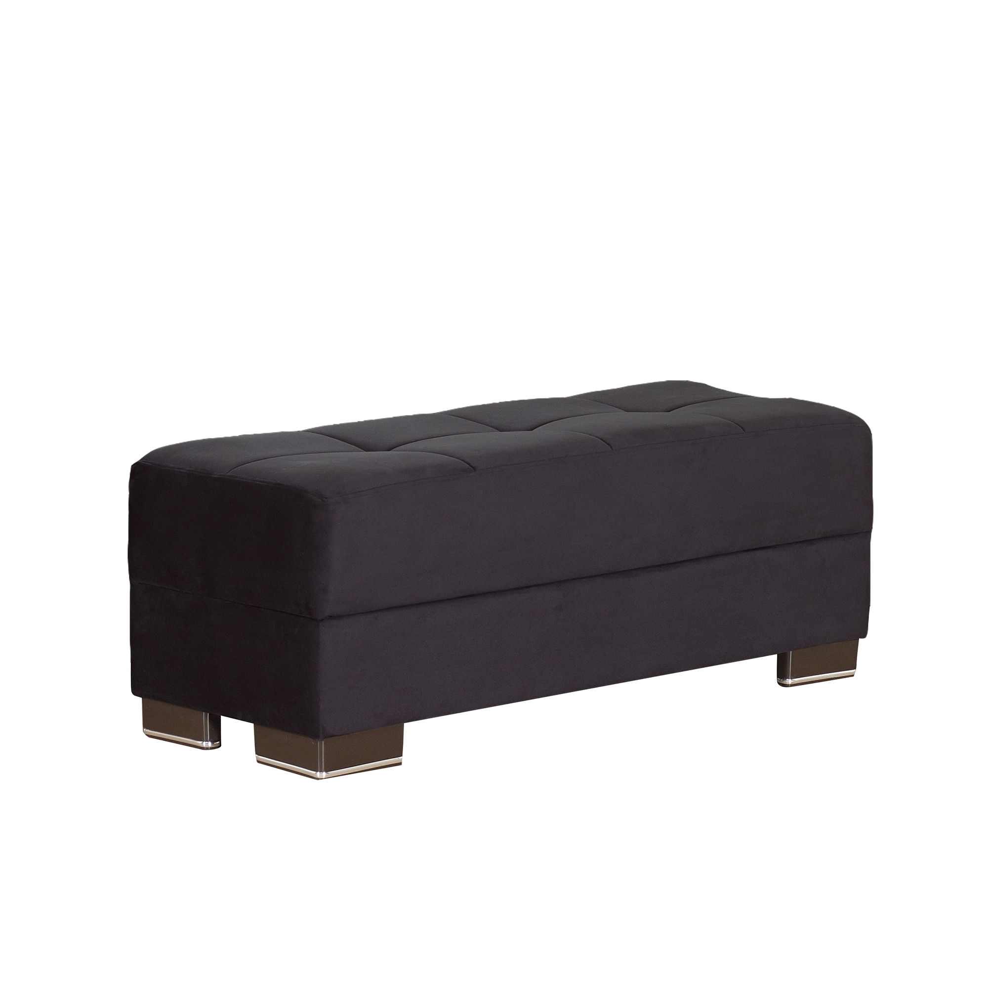 Ottomanson Armada X Convertible Ottoman With Storage Velvet Black New Lots Furniture