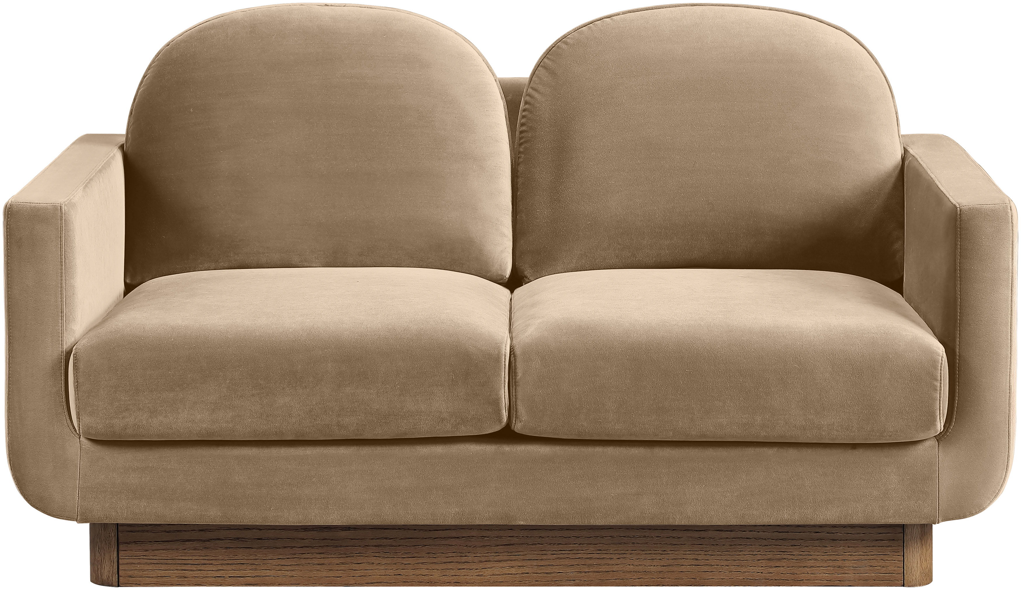 Diviento - Velvet Performance Fabric Upholstered Loveseat - Beige