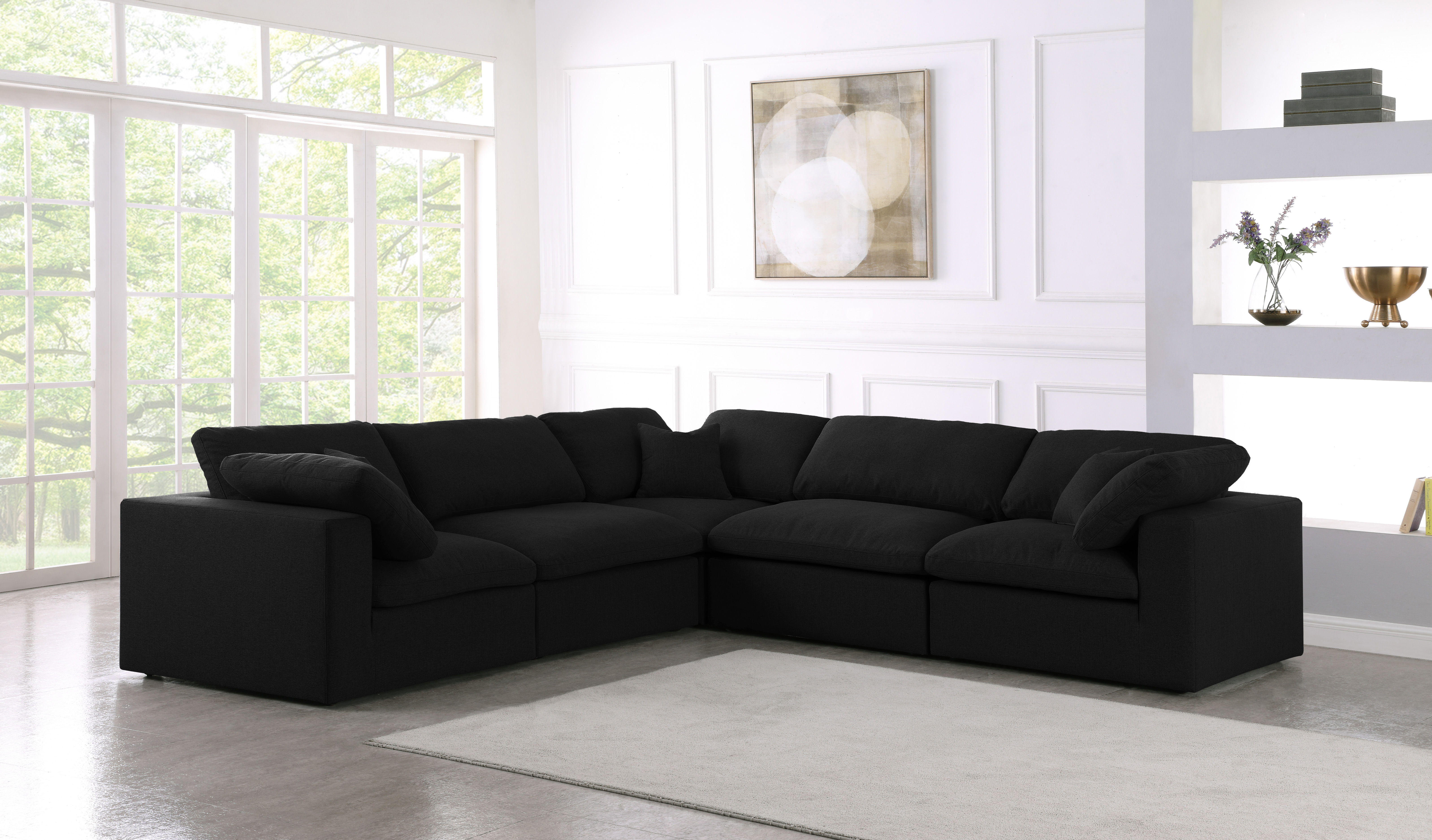 Serene - 5 Piece Modular Corner Sectional - Black