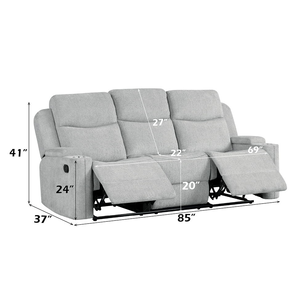 Galya - Motion Sofa - Light Gray Chenille, light gray, view 7