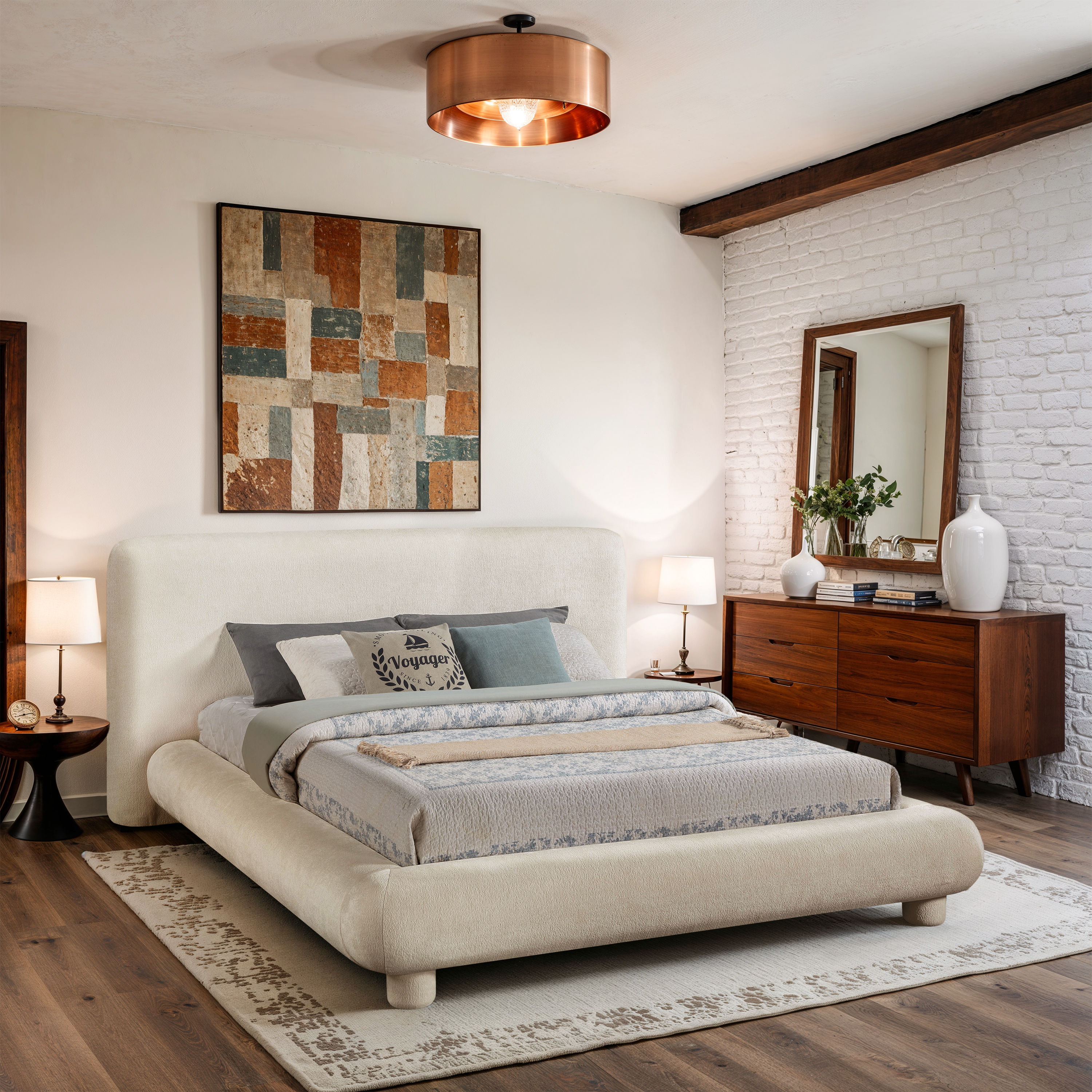Blair - King Bed - Cream