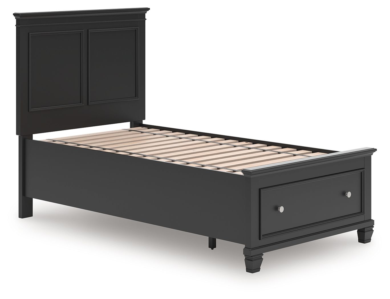 Ashley Furniture Lanolee - Twin Panel Storage Bed - Black - Image 4