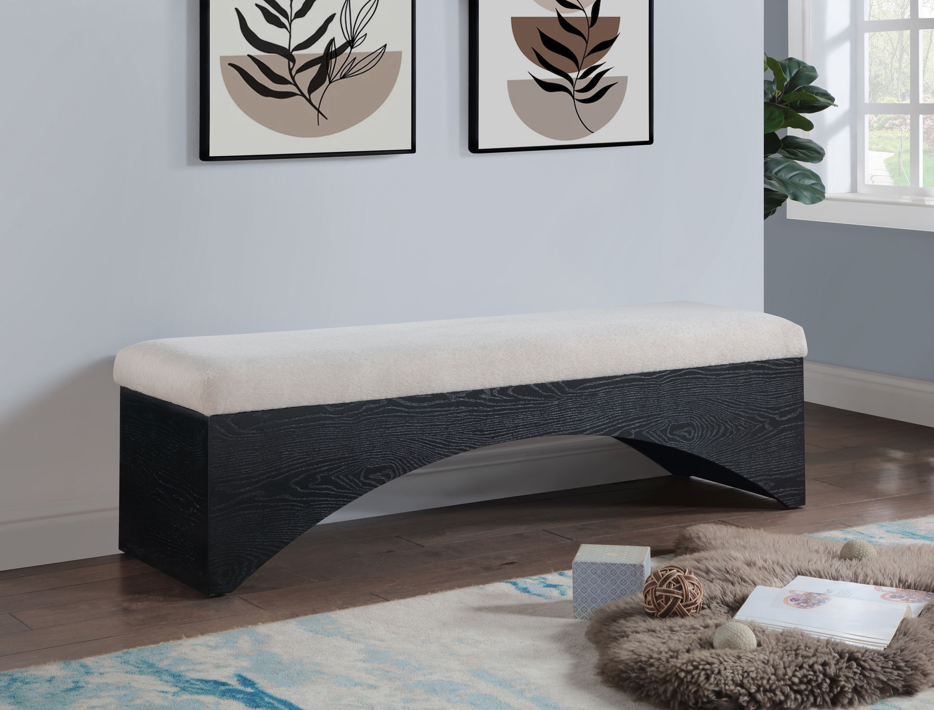 Lawson - Bench With Black Base - Beige