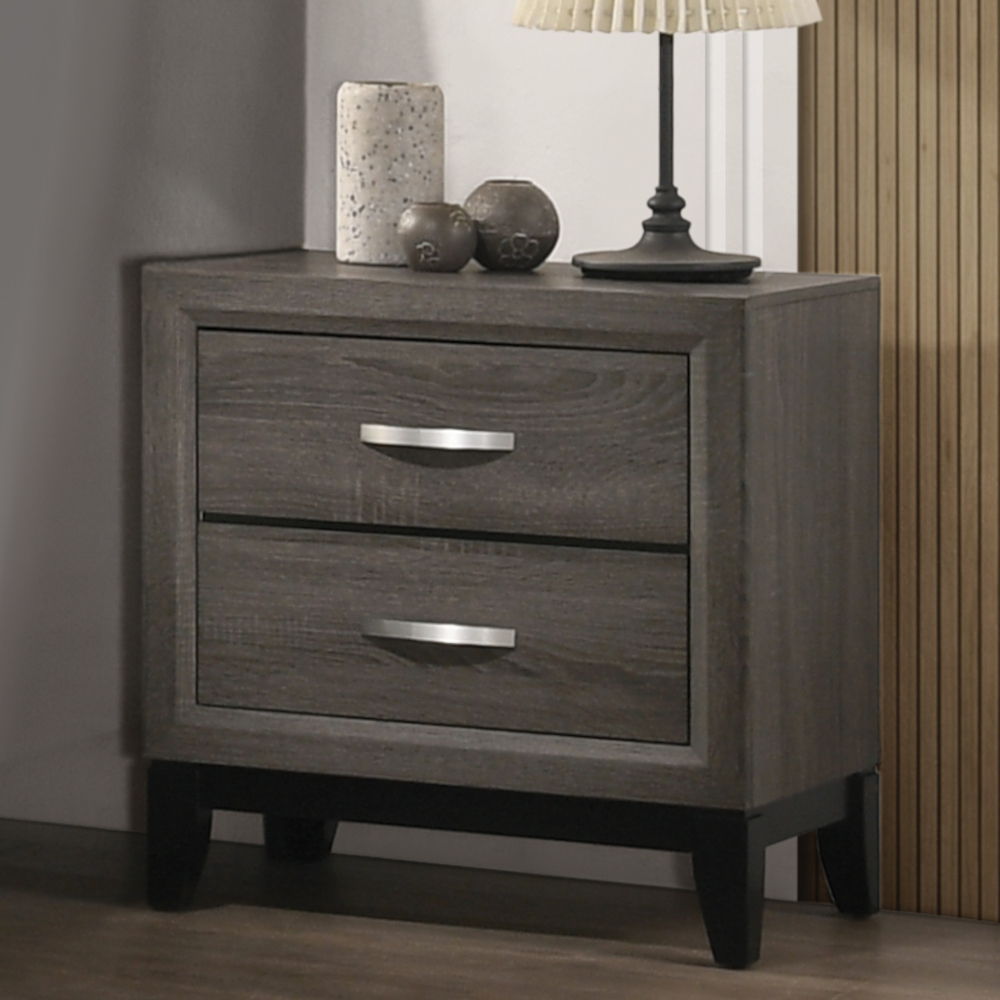 Valdemar - Nightstand - Weathered Gray, dark gray