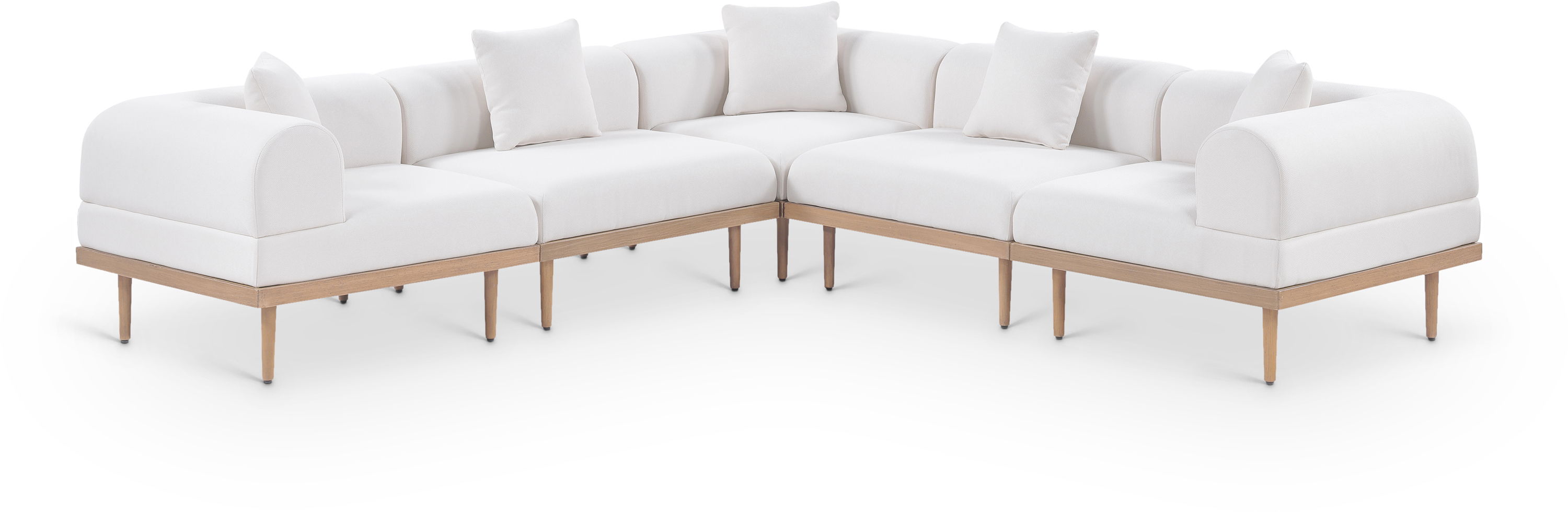 5 Pc · 106.5" Upholstered Outdoor Patio Modular Sectional