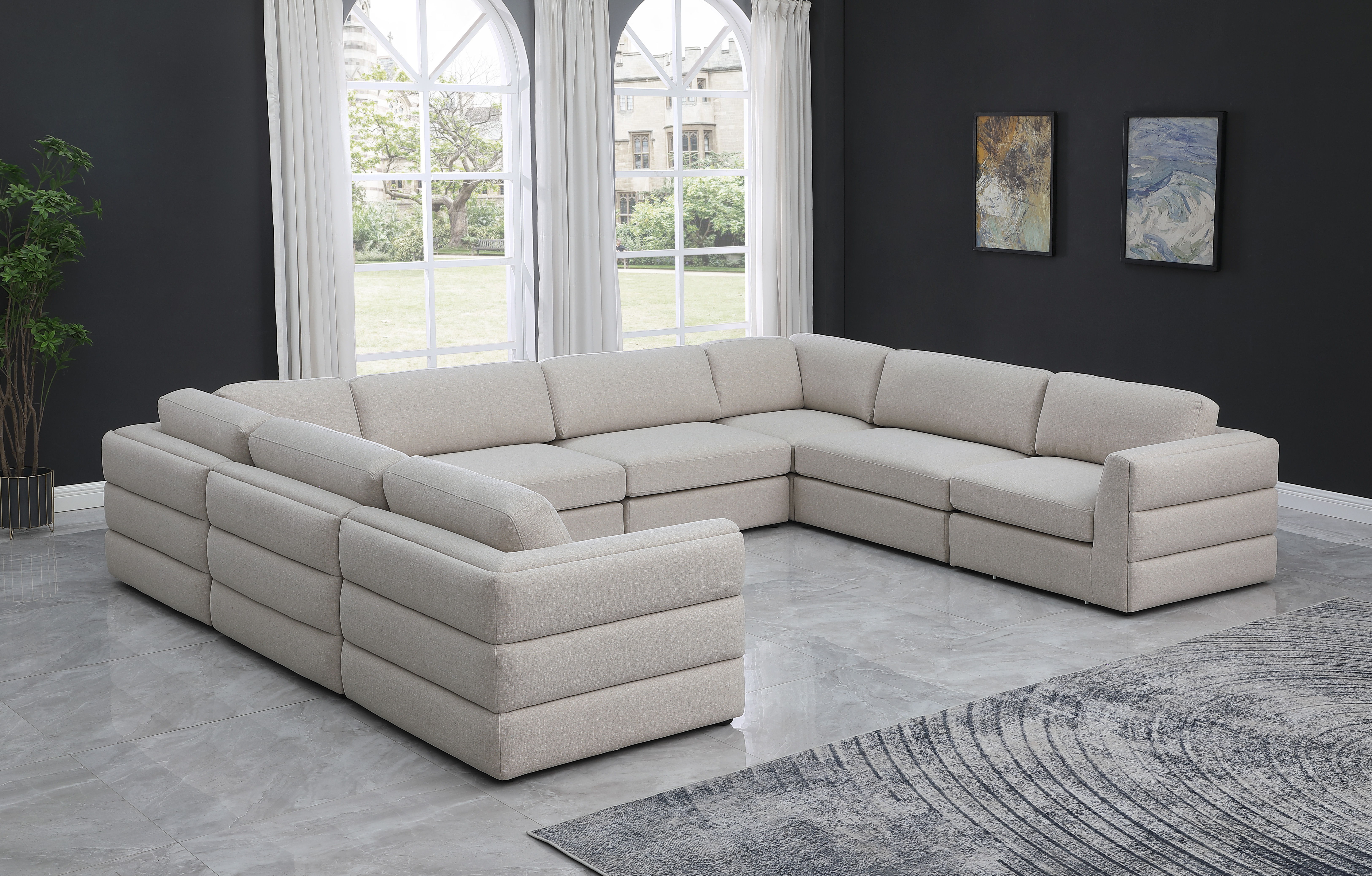 Beckham - 8 Piece Modular Sectional - Beige