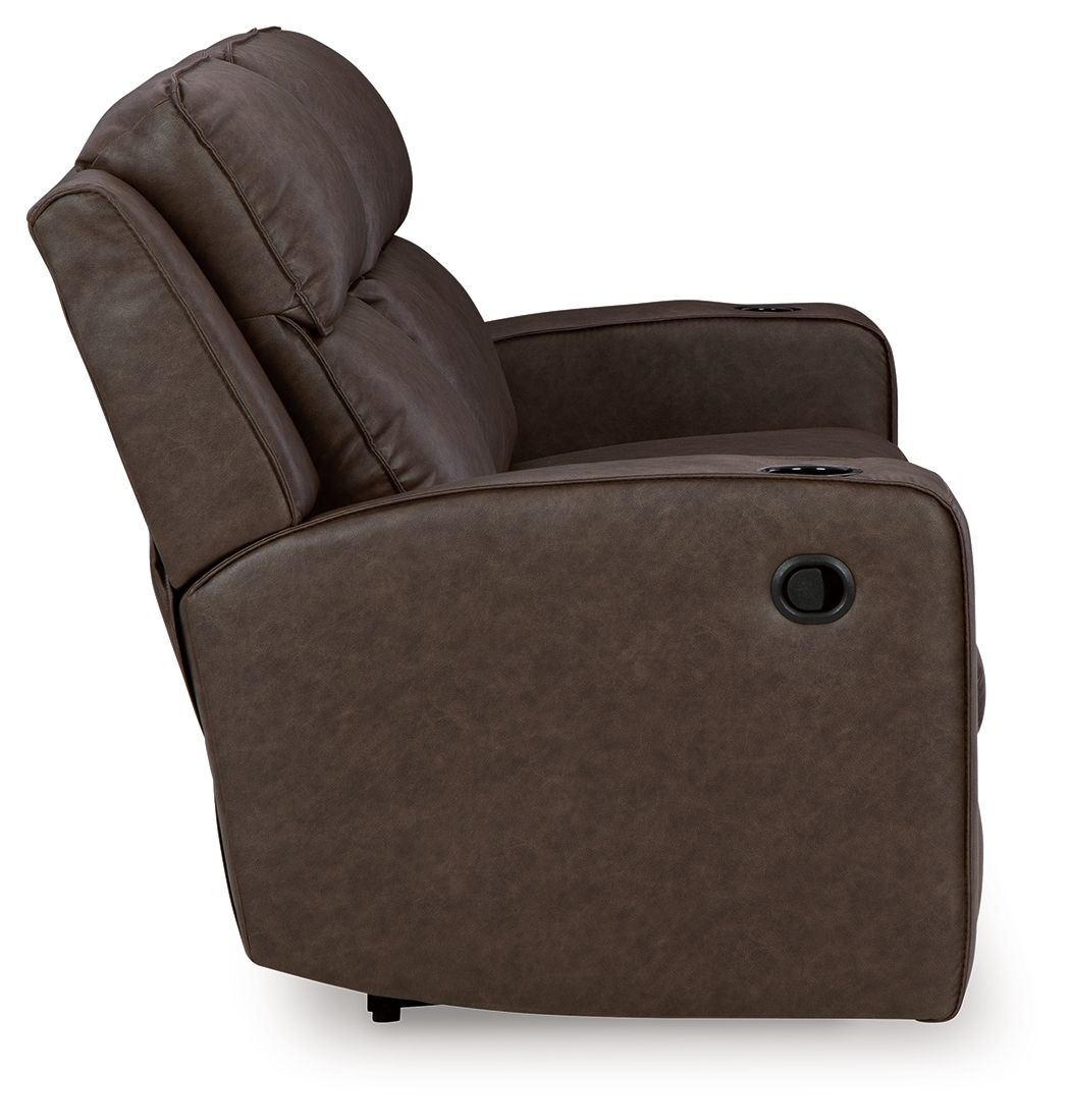Ashley Furniture Lavenhorne - Rec Sofa W/Drop Down Table - Granite - Image 5