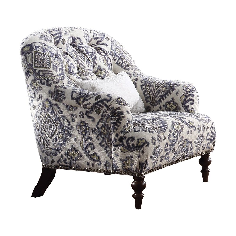 Saira - Chair With Pillow - Pattern Fabric, beige