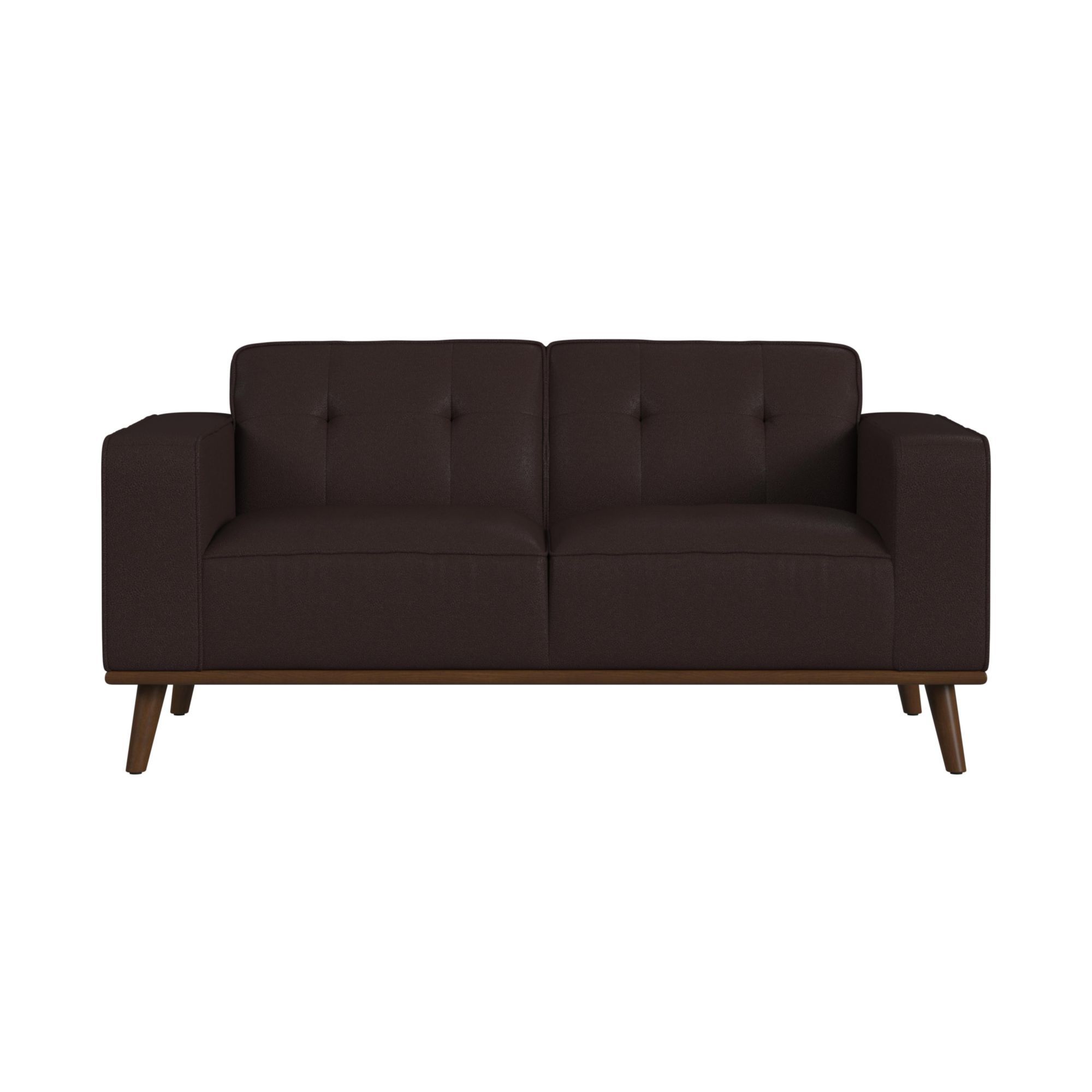 Destiny - Loveseat With Wood Front - Pebble Brown