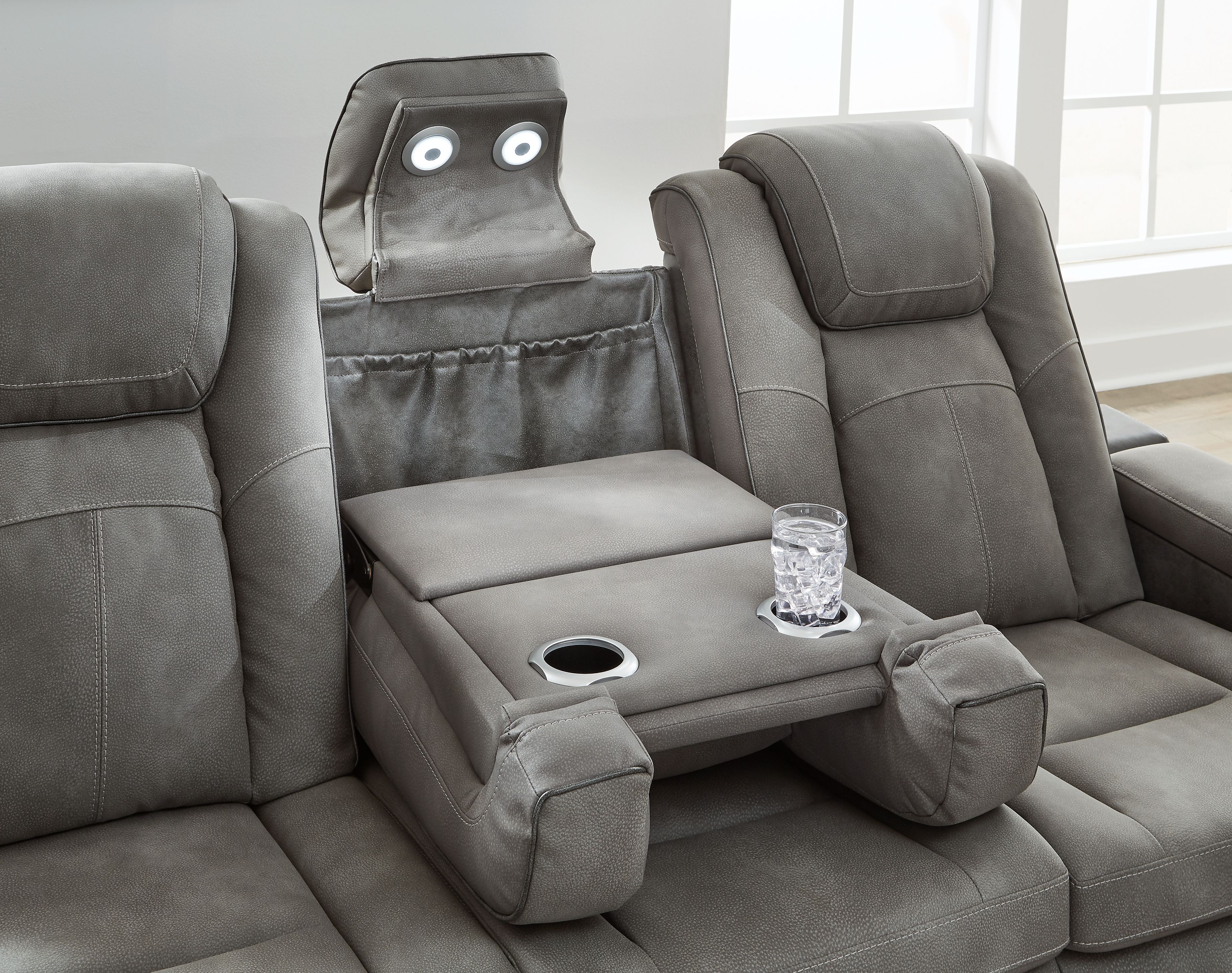 Ashley Furniture Next-Gen Durapella - Power Reclining Sofa/Adj Headrest - Slate - Image 6