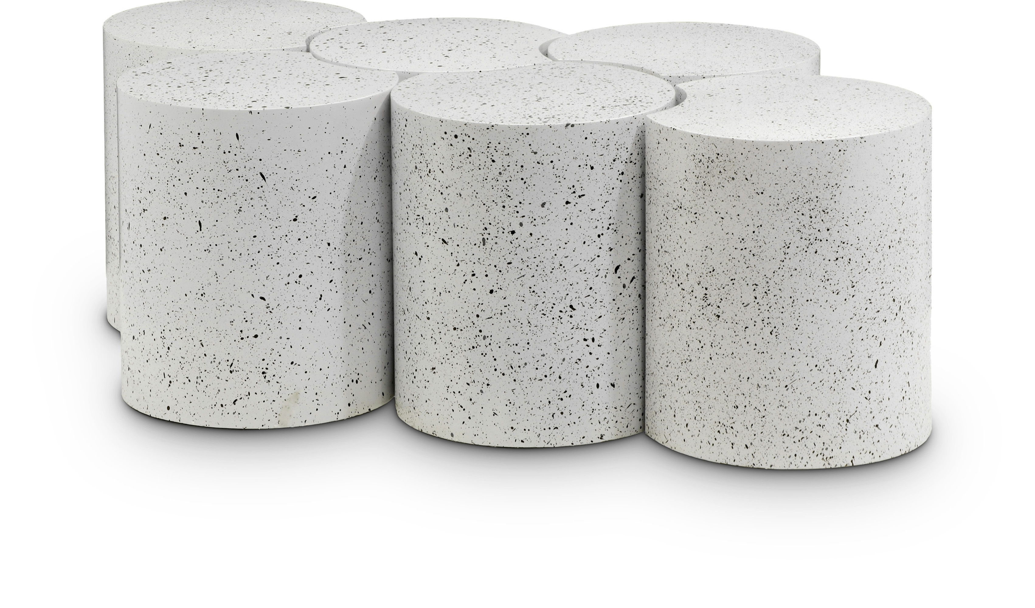 Dimple - 20" 6 Piece Modular Coffee Table - White Terazzo