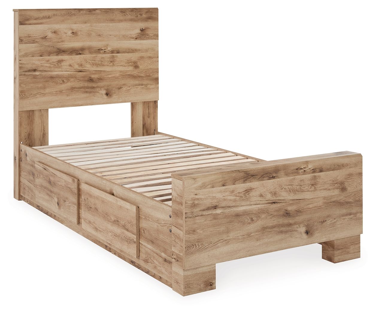 Ashley Furniture Hyanna - Twin Panel Bed With 2 Side Storage - Tan - Image 4