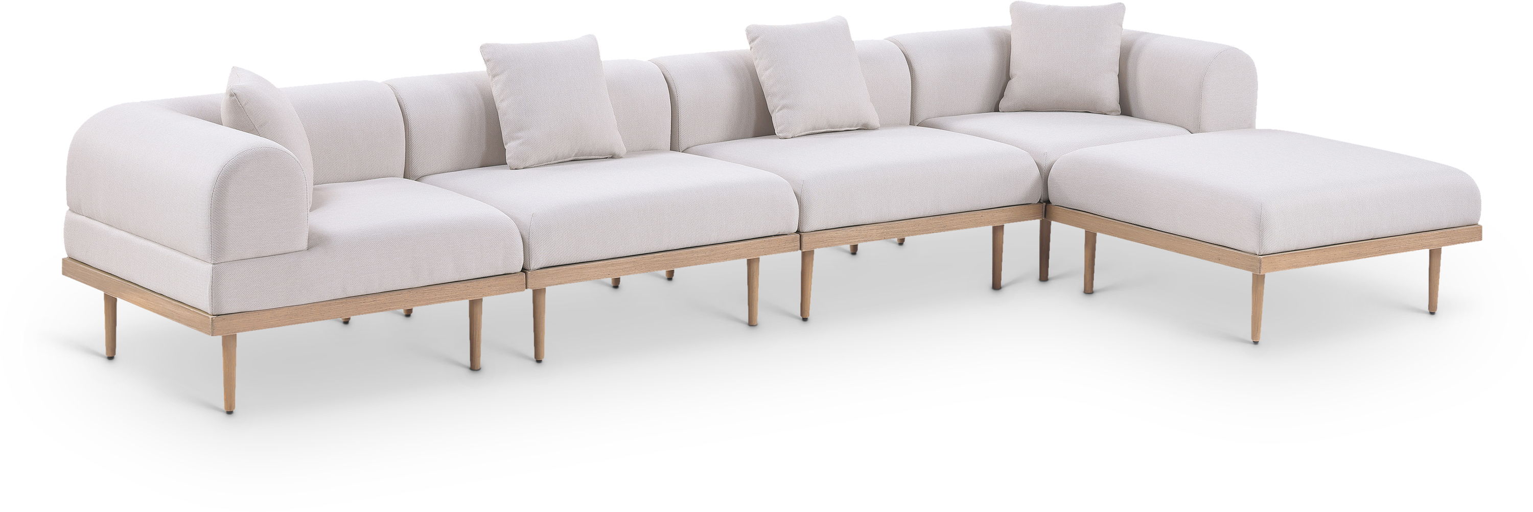 5 Pc · 142" Upholstered Outdoor Patio Modular Sectional