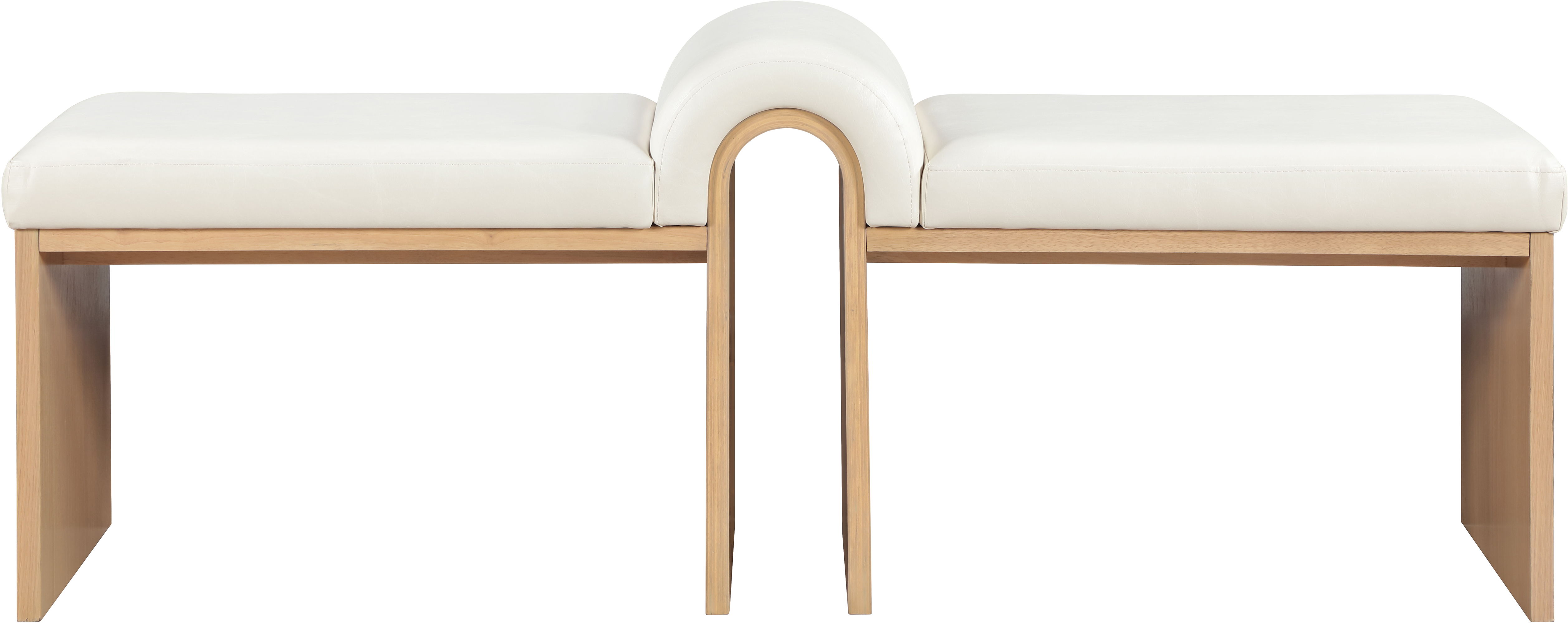 Delphine - Vegan Leather Bench - Cream
