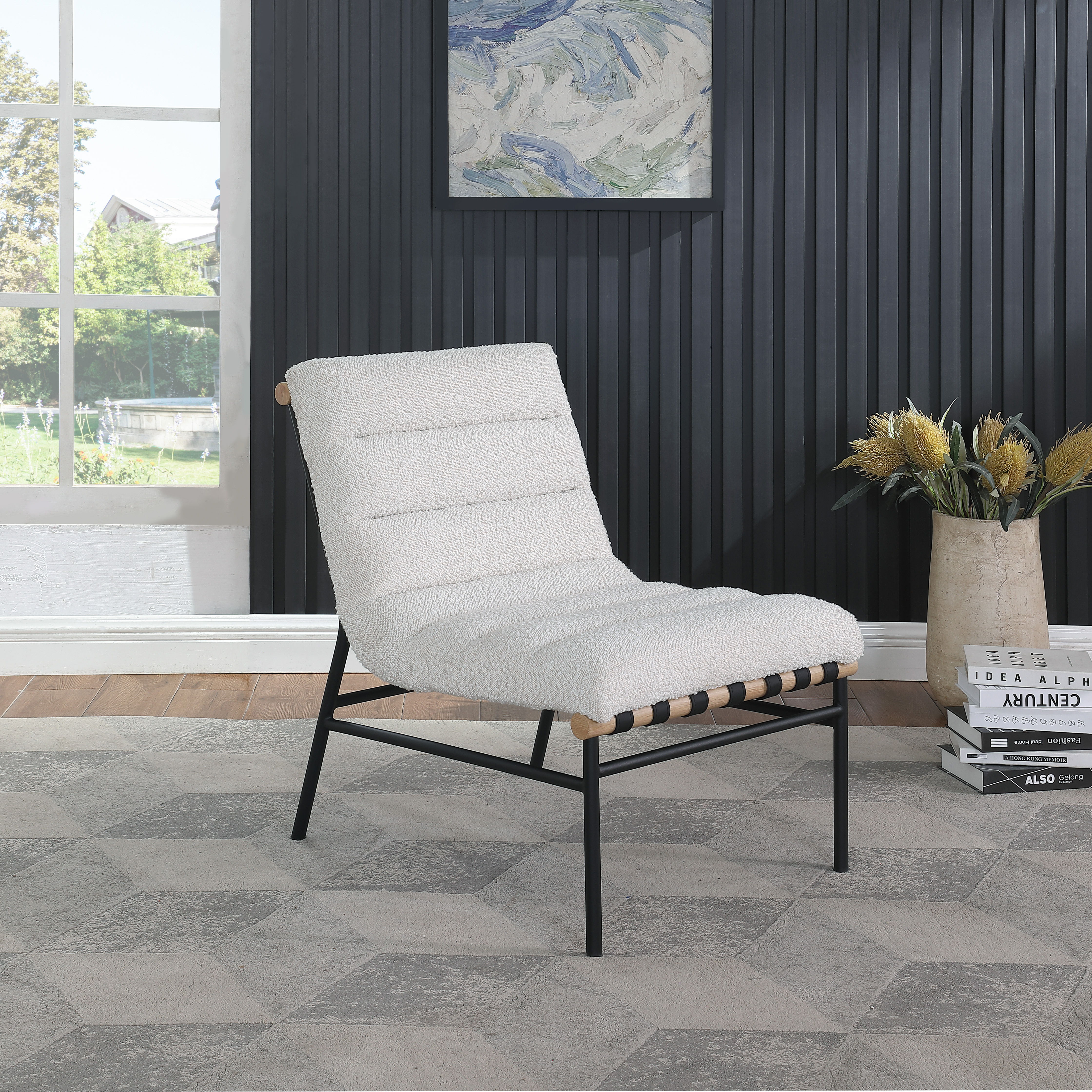 Burke - Fabric Accent Chair - Cream