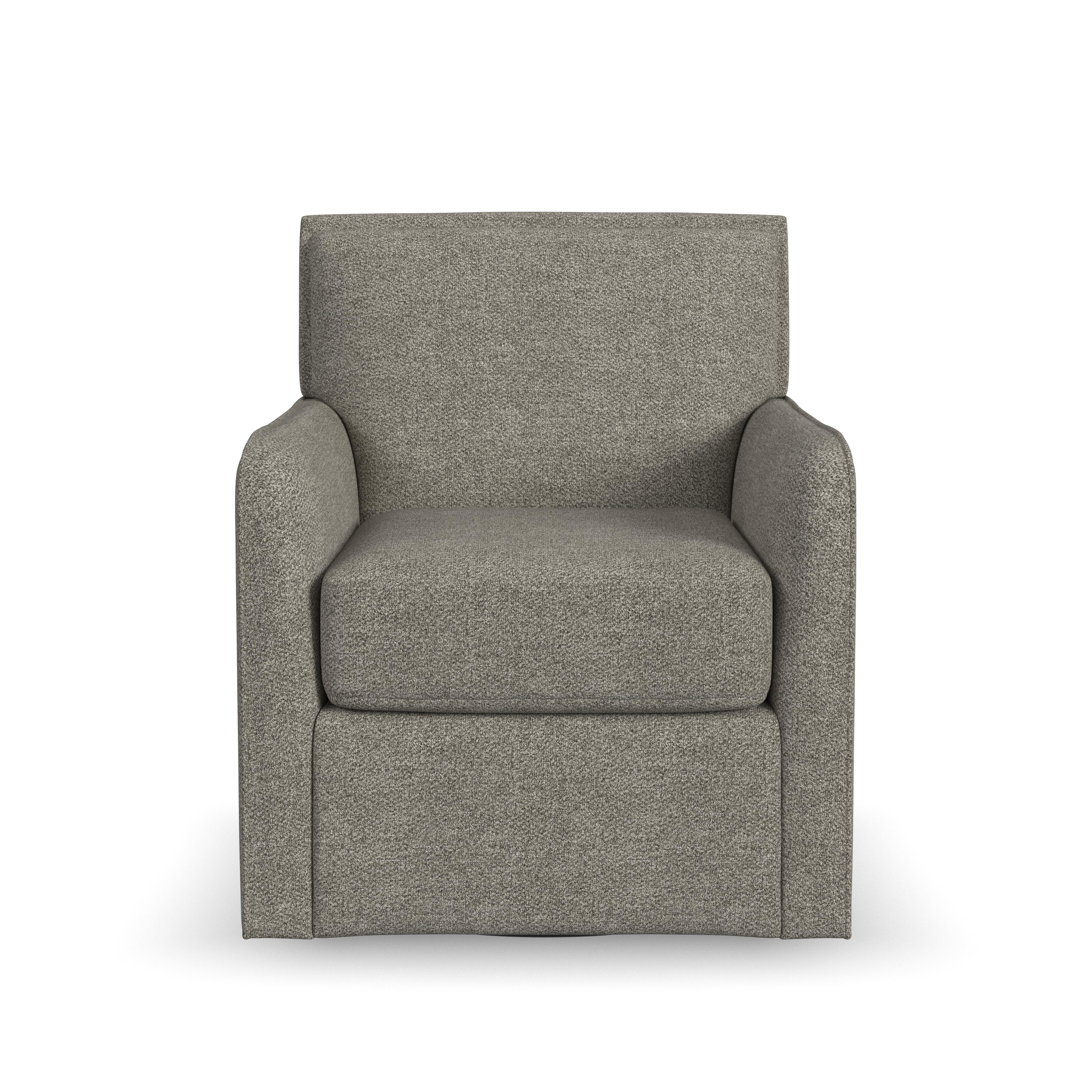 Beckett - Transitional Fabric Swivel Chair, gray, view 2