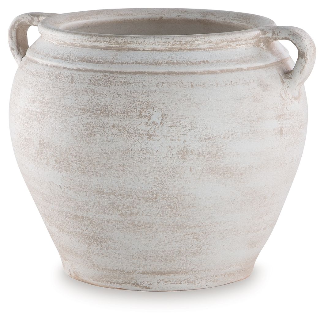 Meadie - 9" Vase - Distressed White