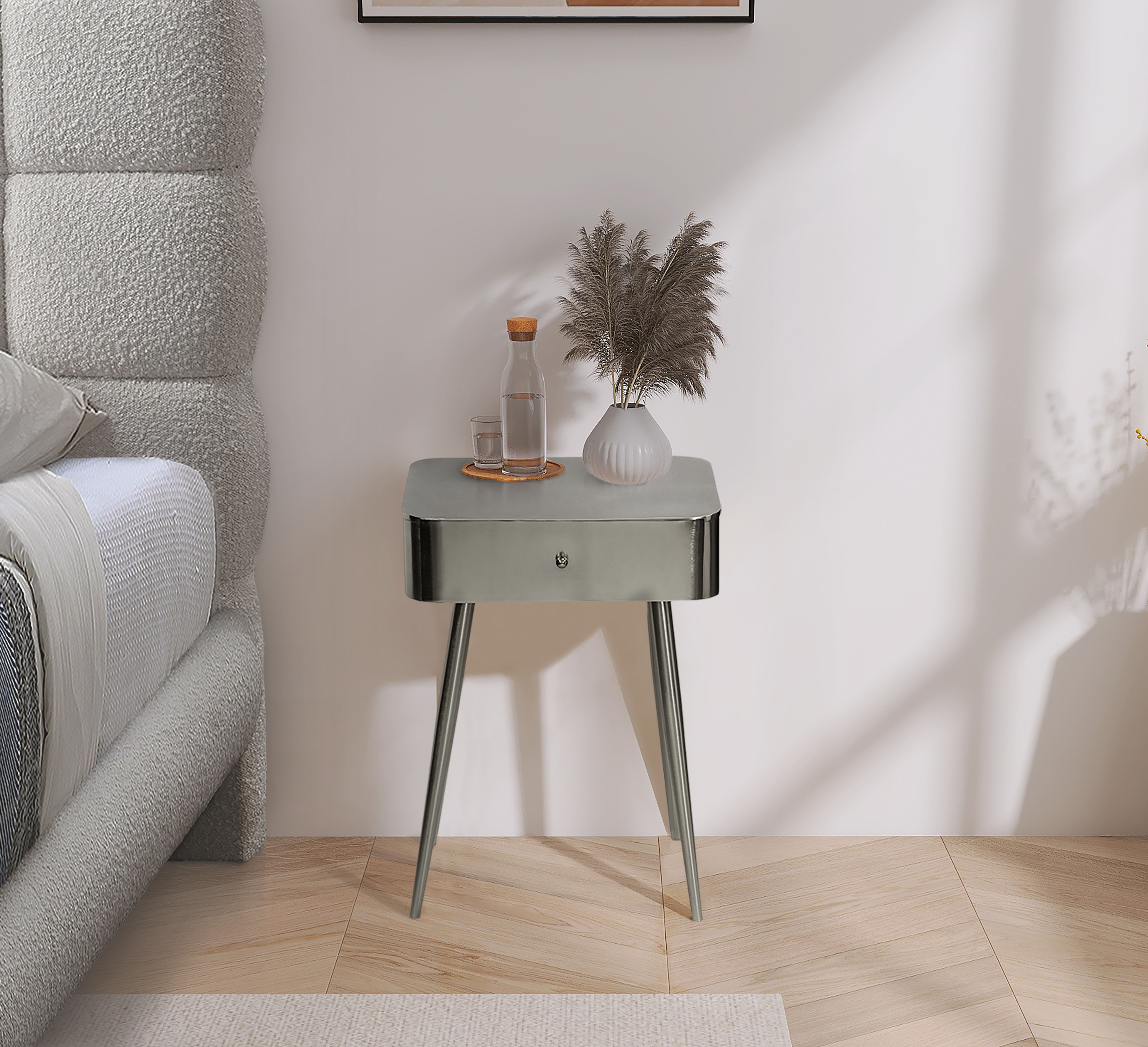 Rylan - Night Stand - Brushed Silver