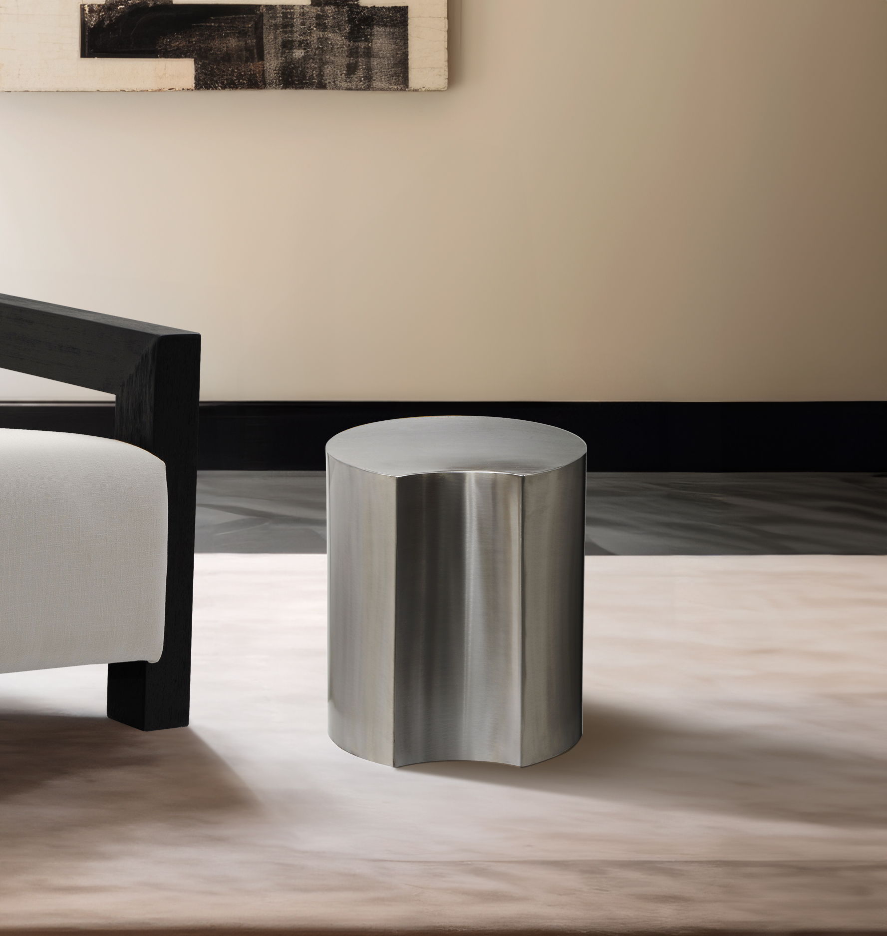 Dimple - 16" End Table - Silver