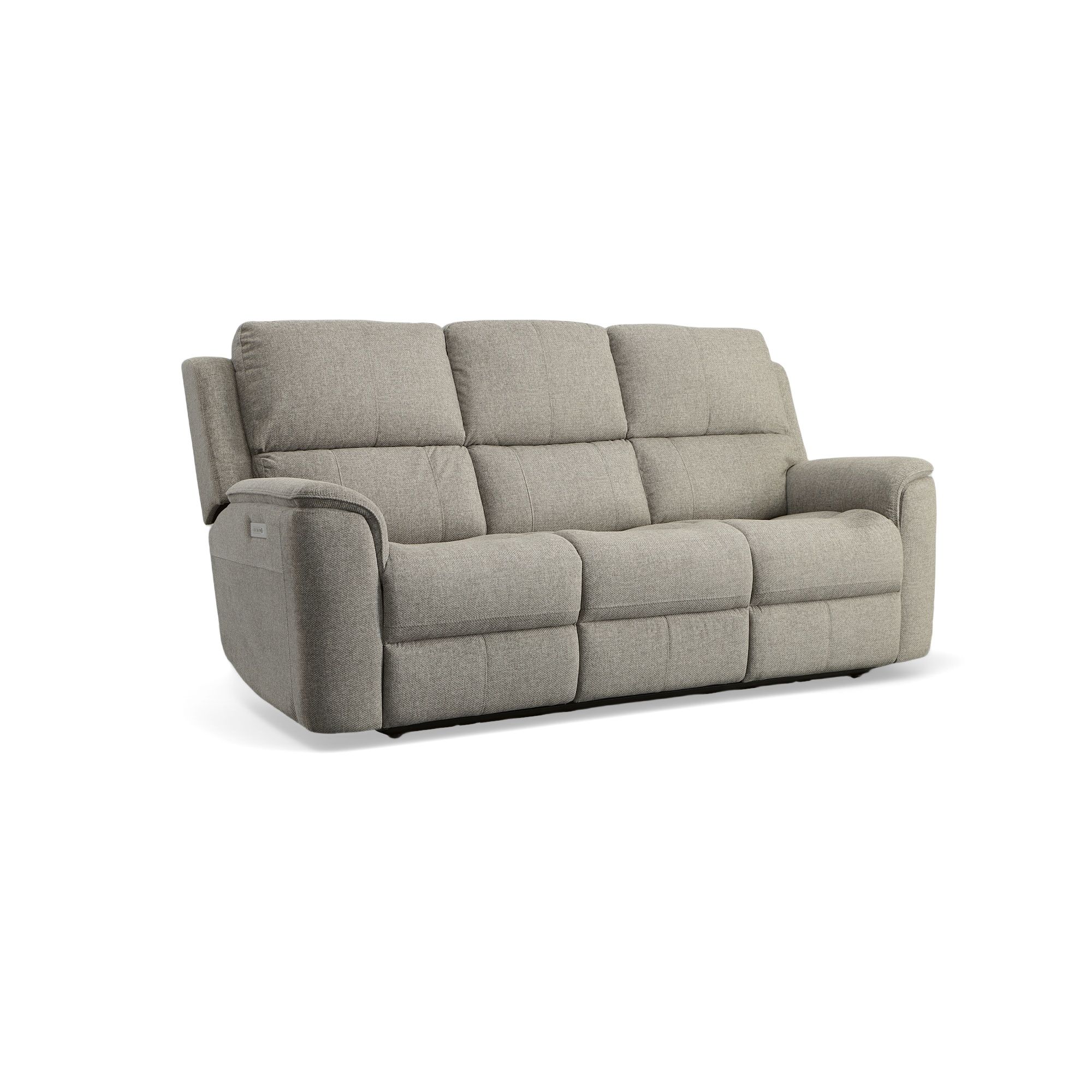 Henry - Power Reclining Sofa With Power Headrests & Lumbar - Fog, gray