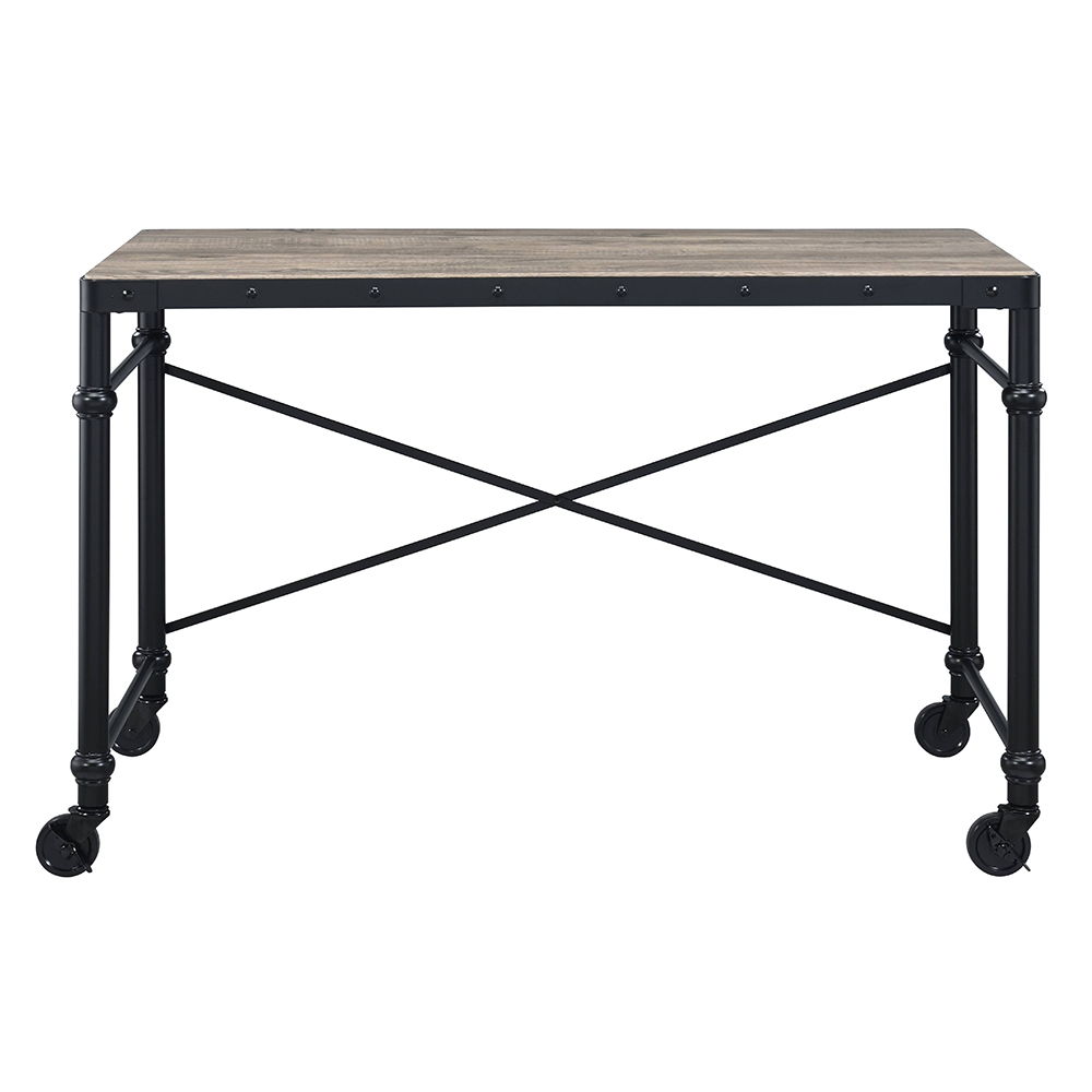 Oklarth - Writing Desk - Rustic Oak & Black, black, view 7