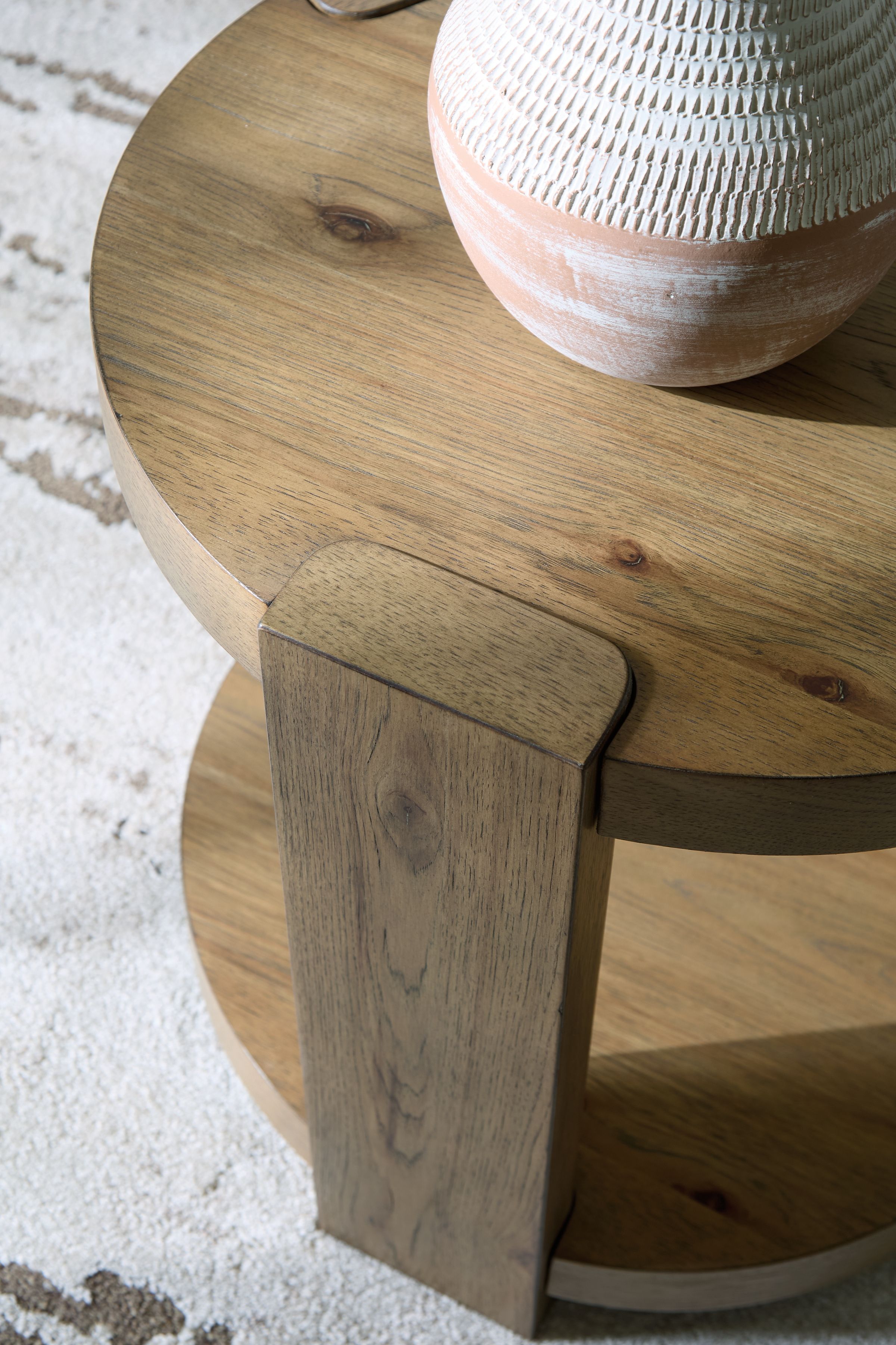 Ashley Furniture Flangren - Round End Table - Light Brown - Image 5