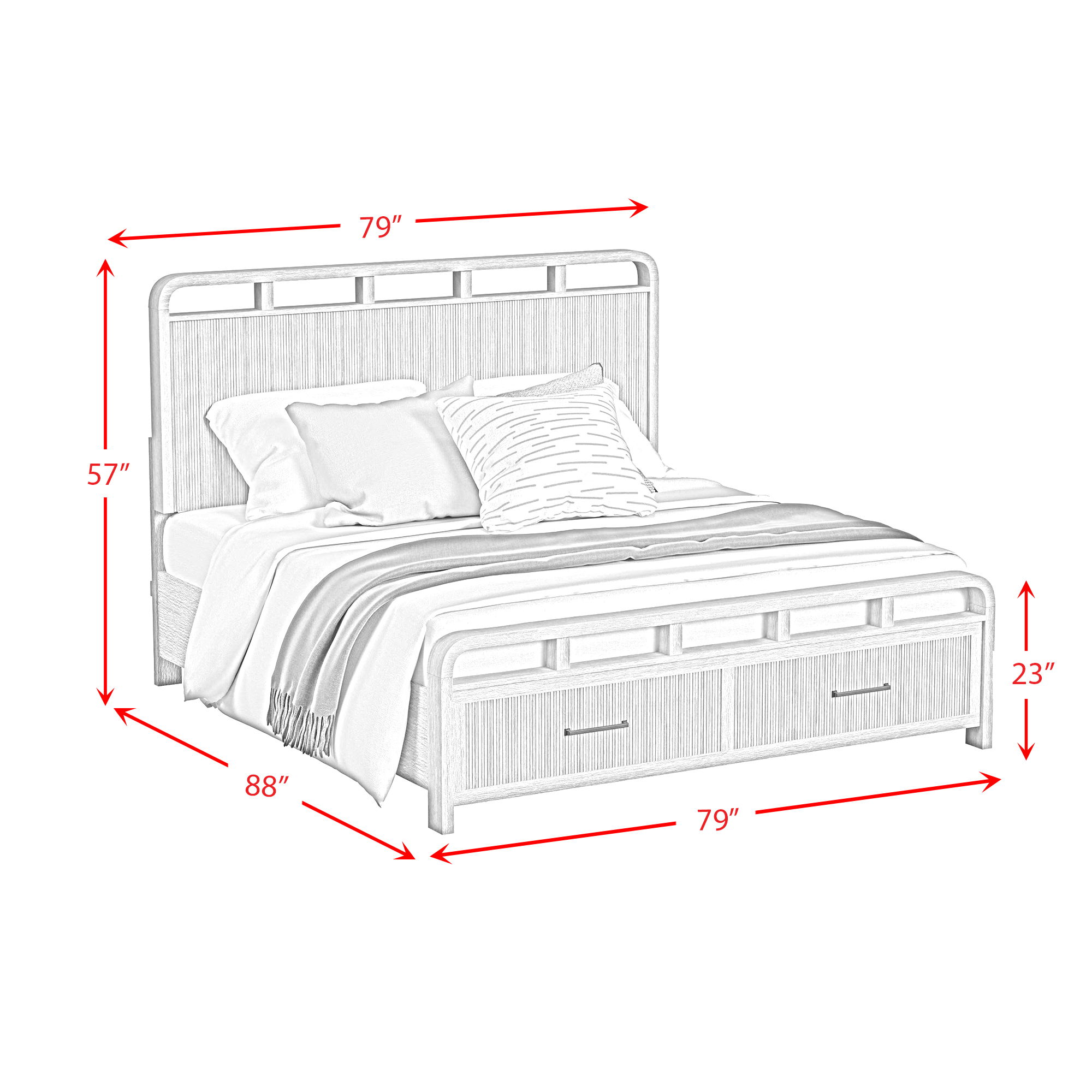 Ridgemont - King Storage 3 Piece Bedroom Set With 2 Nightstands - Black With Grain