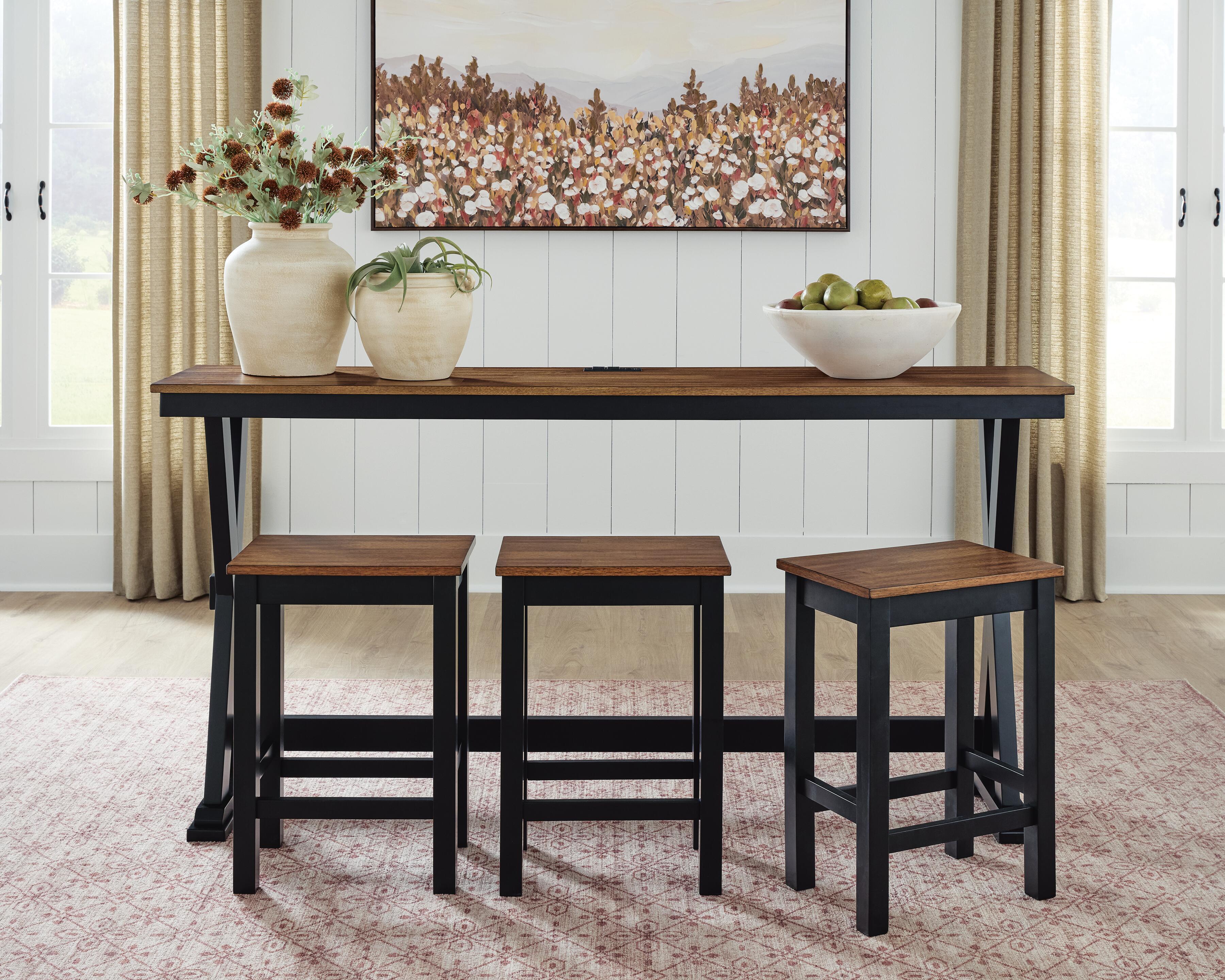 Ashley Furniture Wildenauer - Rectangular Dining Room Counter Table Set (Set of 4) - Brown / Black - Image 2