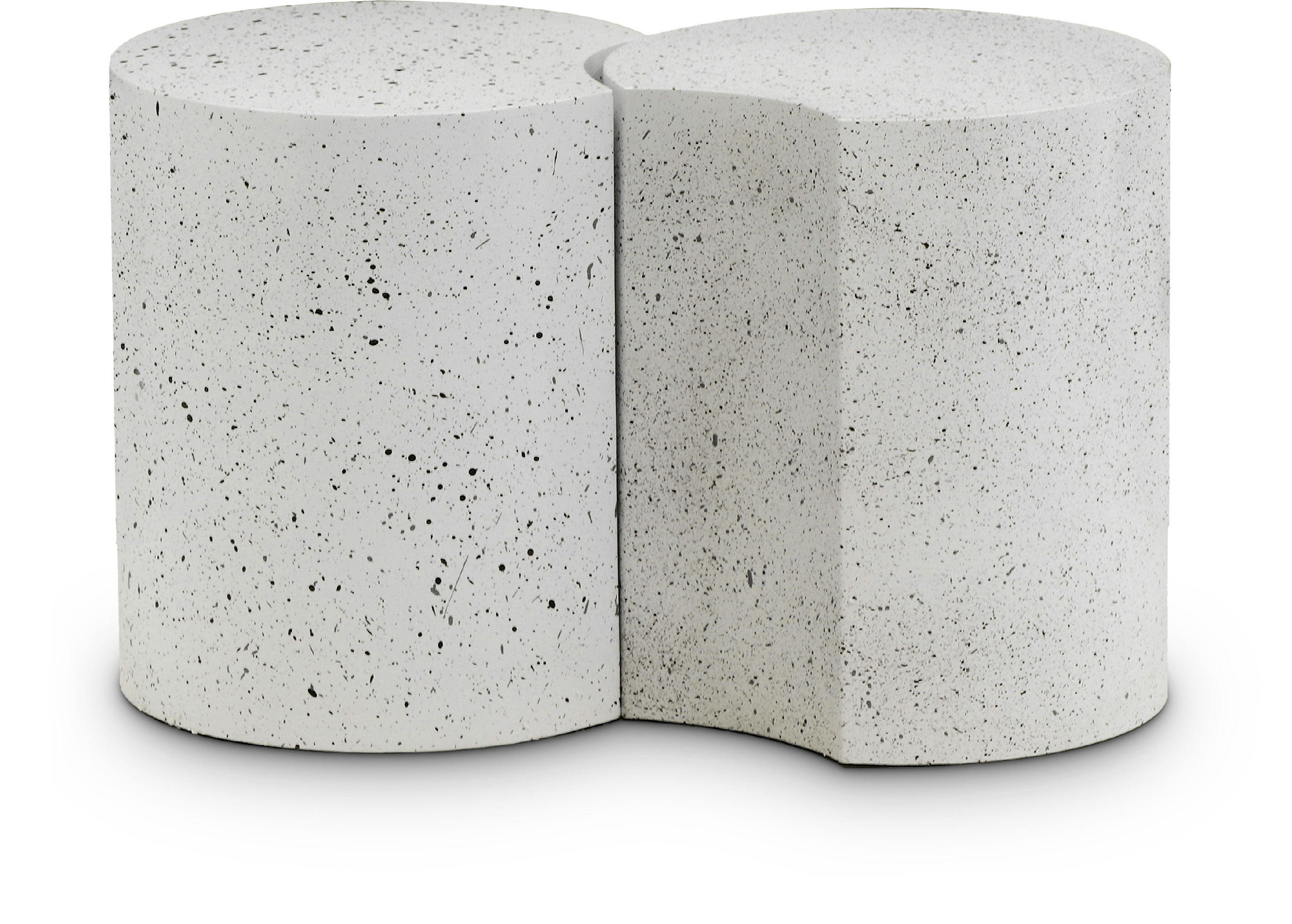 Dimple - 18" 2 Piece Modular End Table - White Terazzo