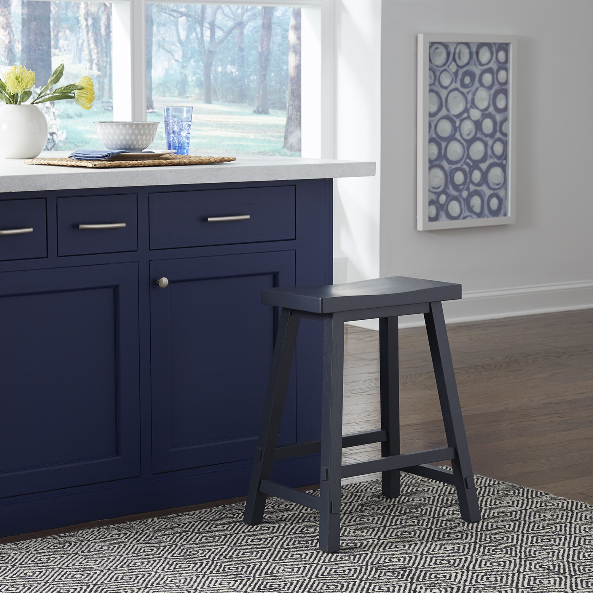 Creations - 24\" Sawhorse Counter Stool - Navy Image