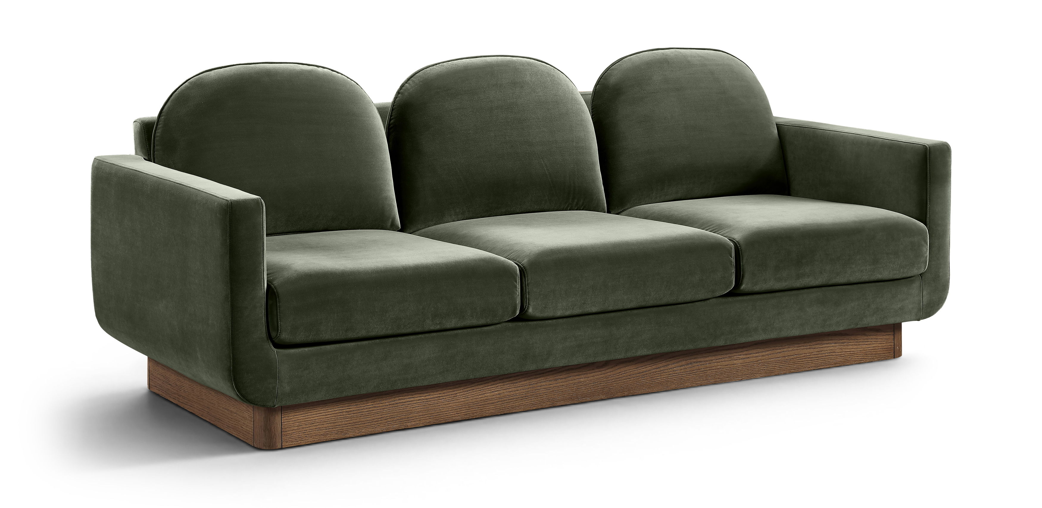 Diviento - Velvet Performance Fabric Upholstered Sofa - Green