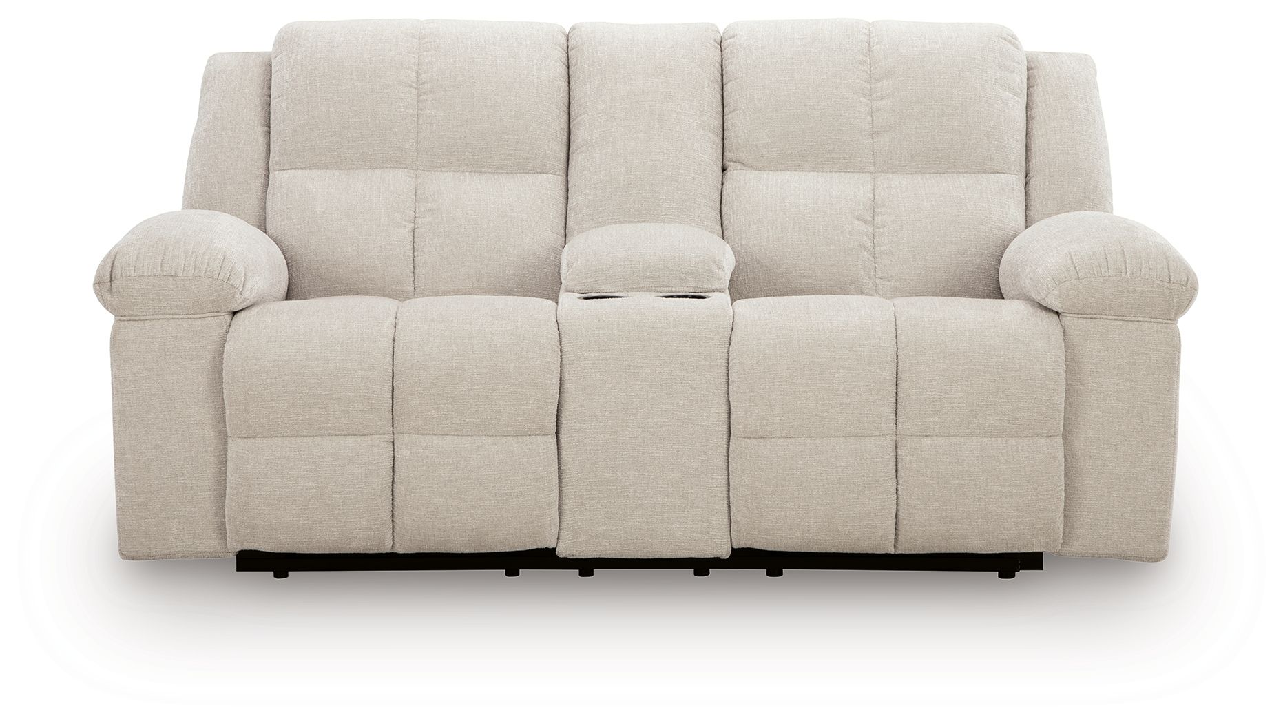 Ashley Furniture Orlen - Double Reclining Loveseat With Console - Winter - Image 4