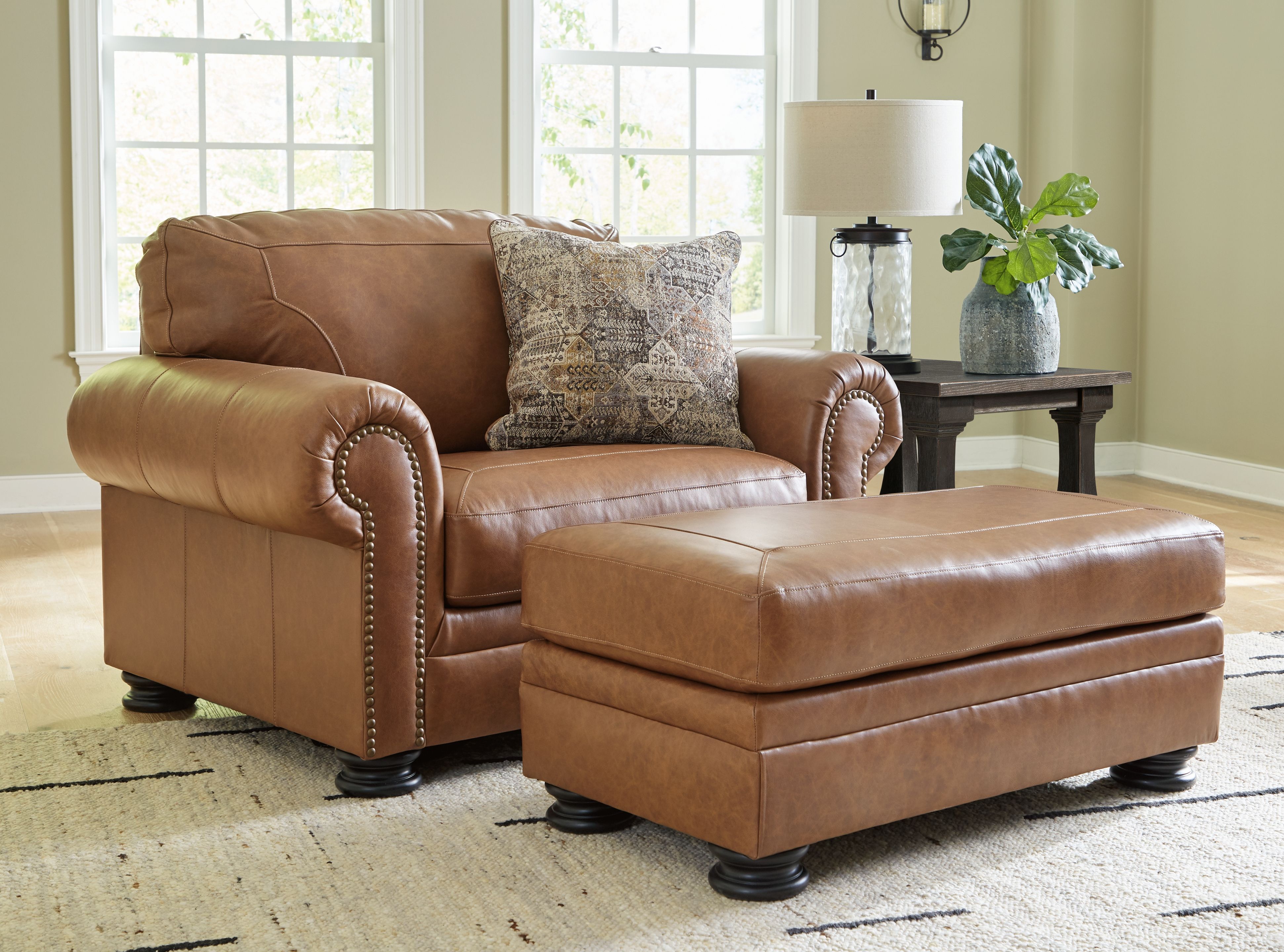 Ashley Carianna Caramel 2 Pc. Chair And A Half Ottoman