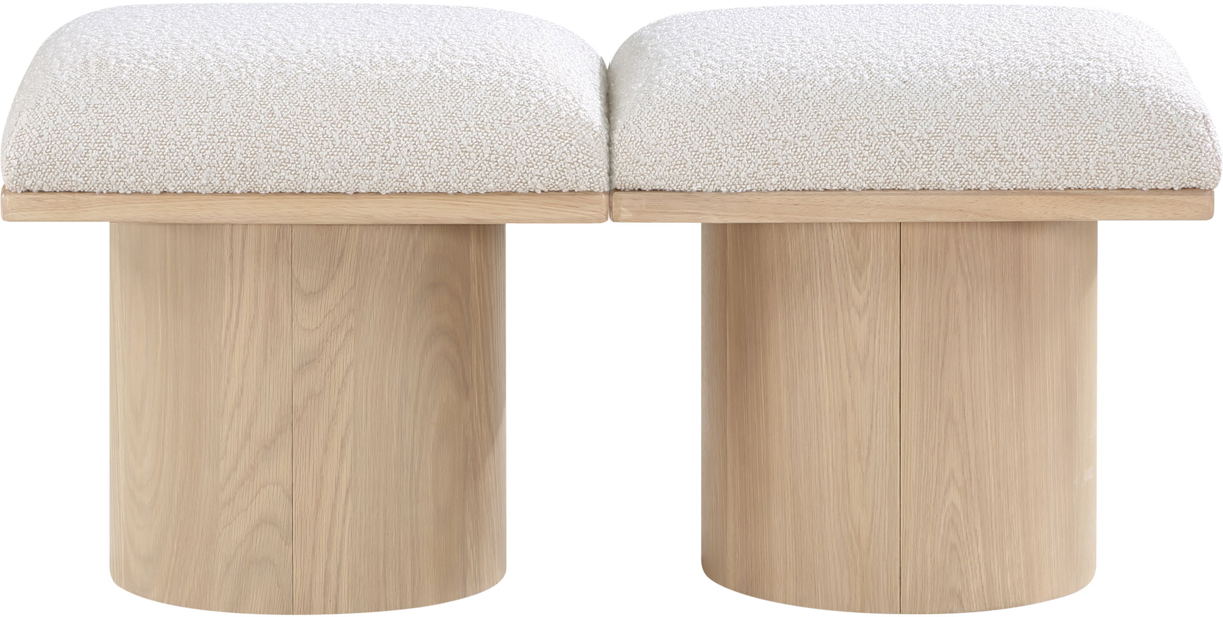 Pavilion - 36" 2 Piece Modular Bench With Natural Base - Cream