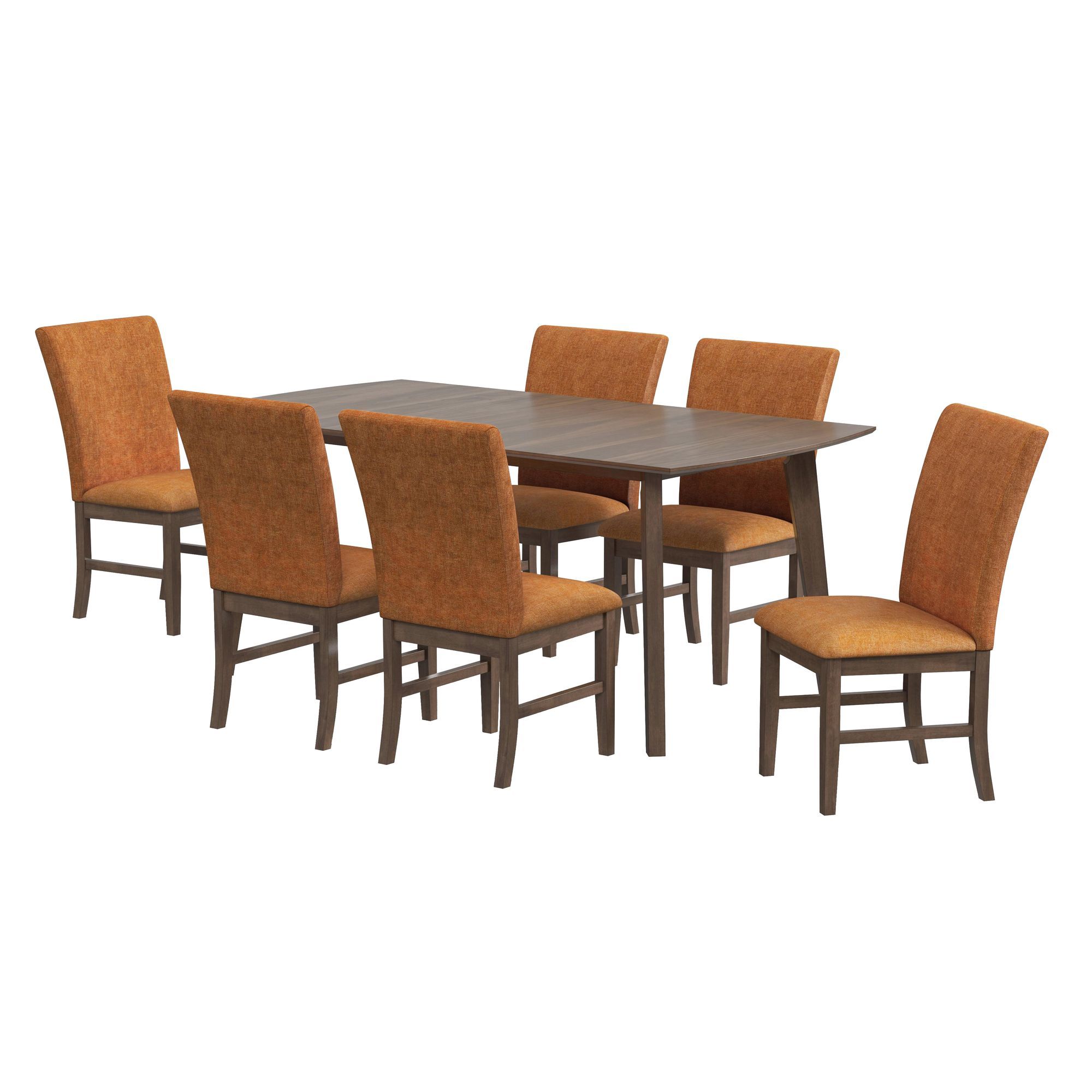 7 Pc · Rectangular Table And Six Fabric Chairs