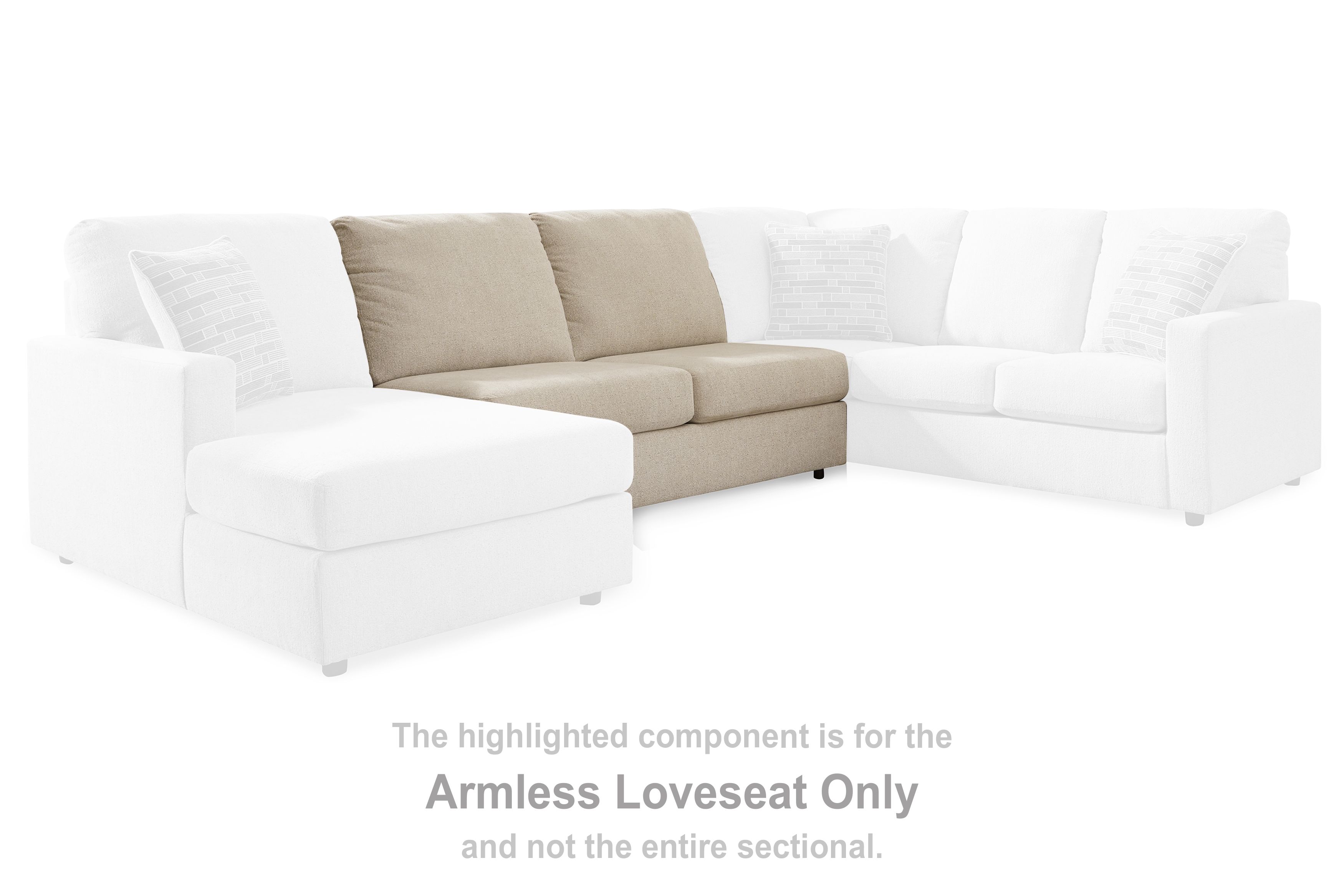 Edenfield - Armless Loveseat - Linen