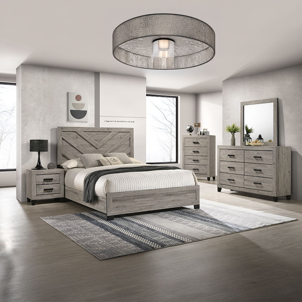 Mari - Nightstand - Light Gray Finish, gray