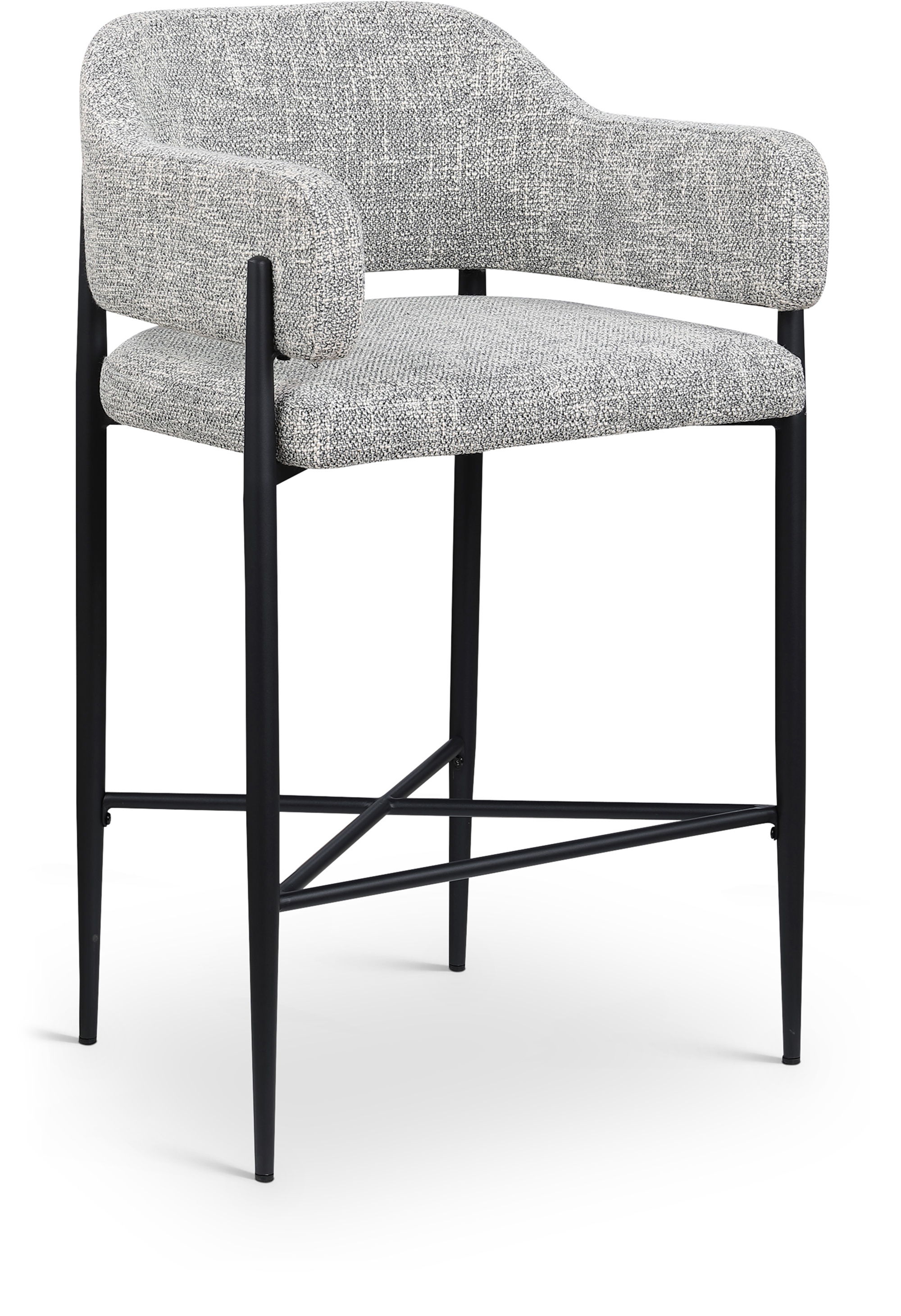 Dame - Fabric Upholstered Counter Stool (Set of 2) - Gray