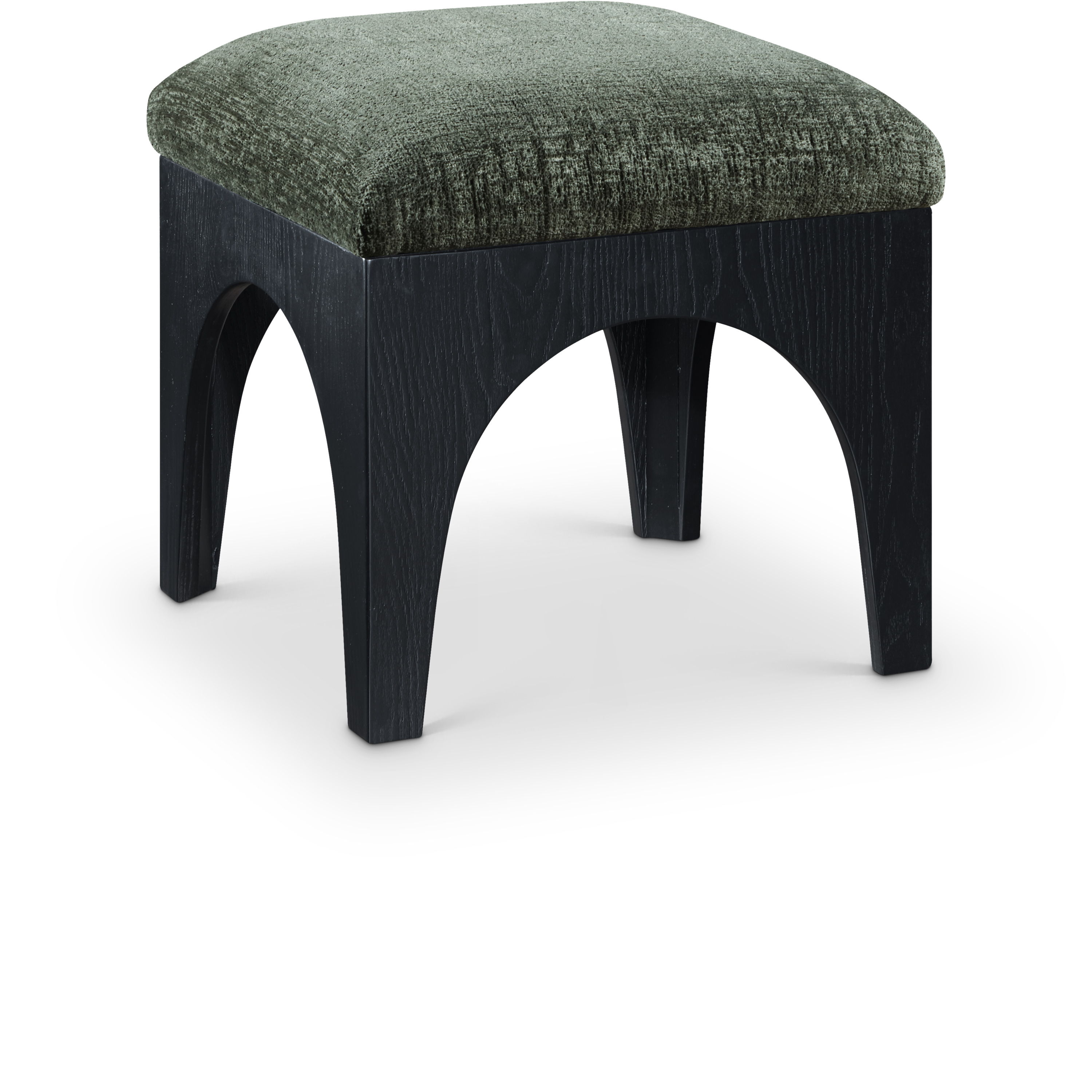Lawson - Chenille Fabric Ottoman - Green