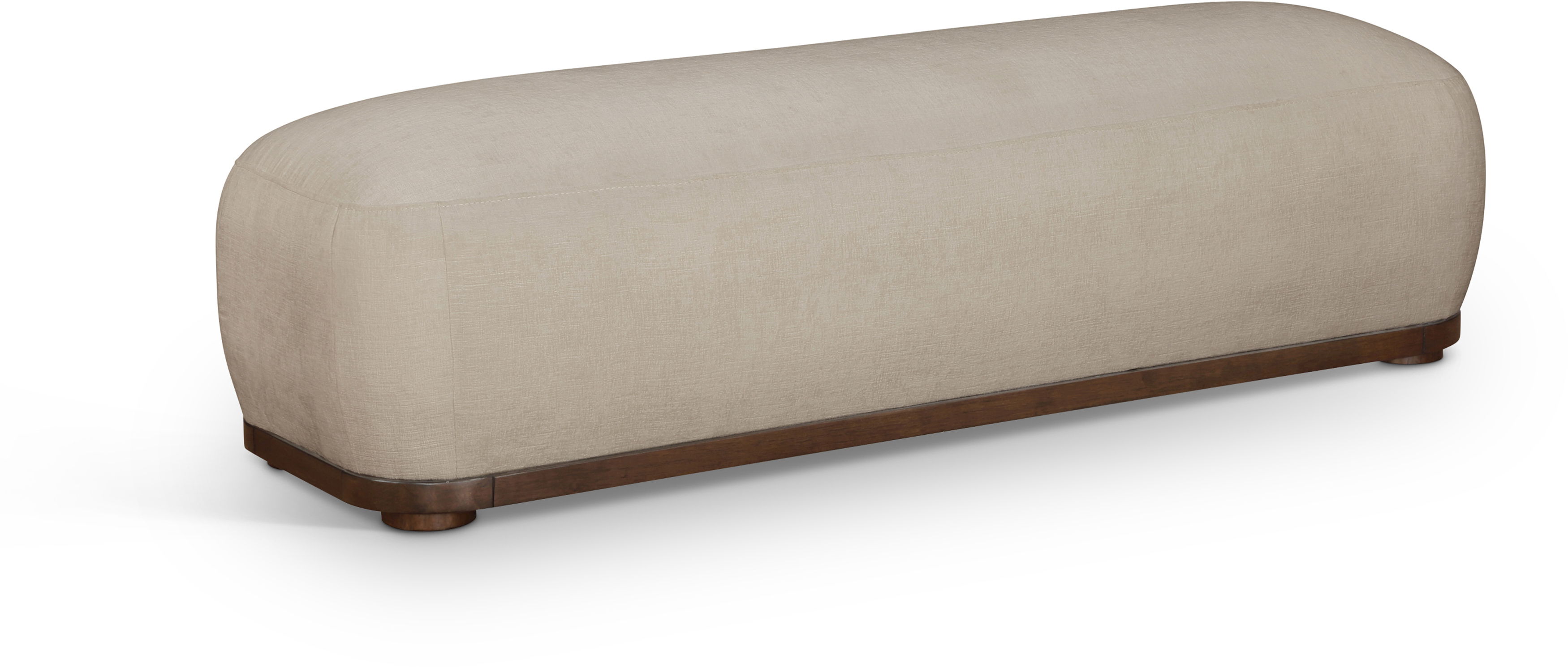 Calum - Bench With Brown Frame - Beige