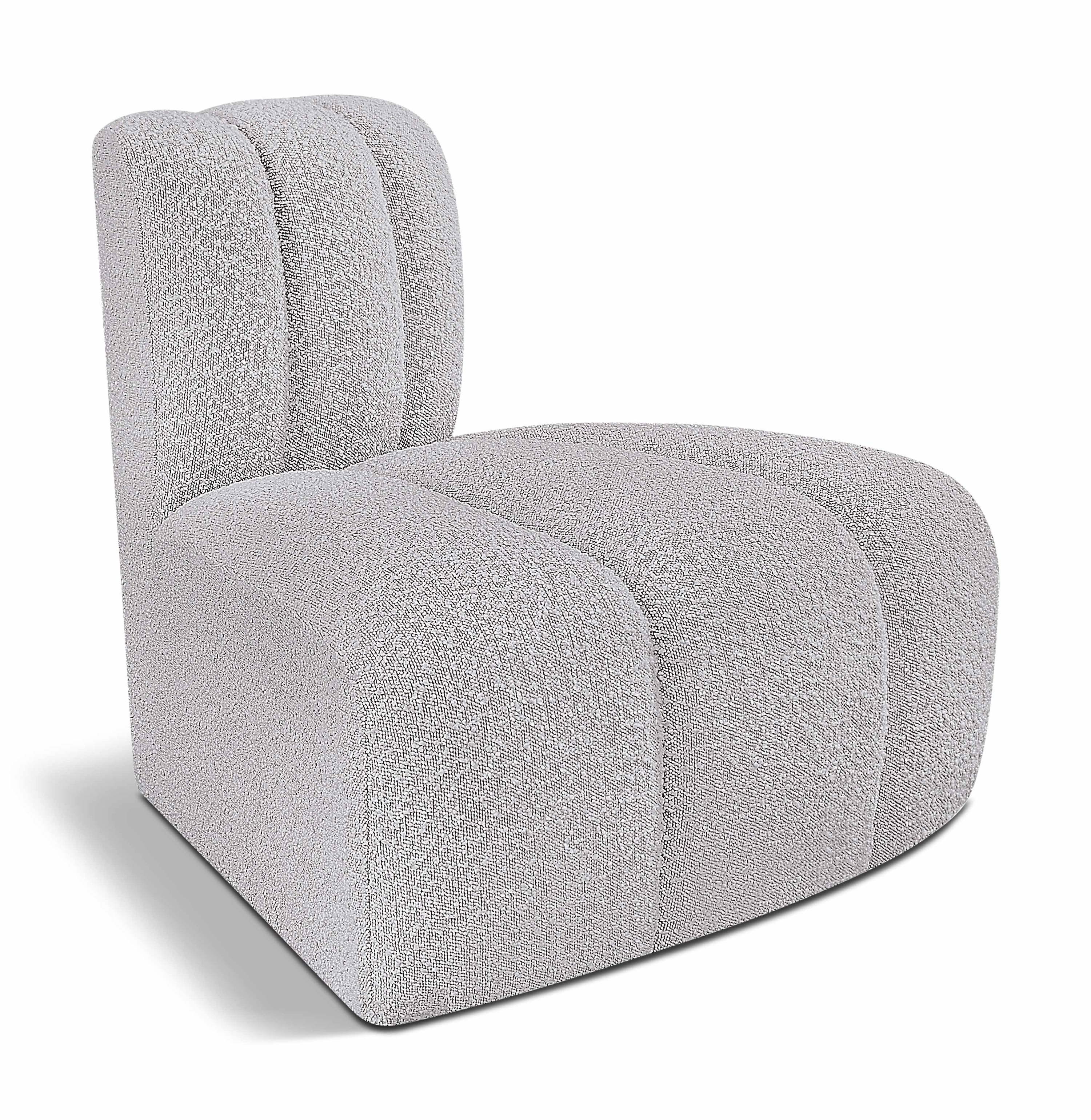 Arc - Boucle Fabric Reverse Corner Chair - Gray