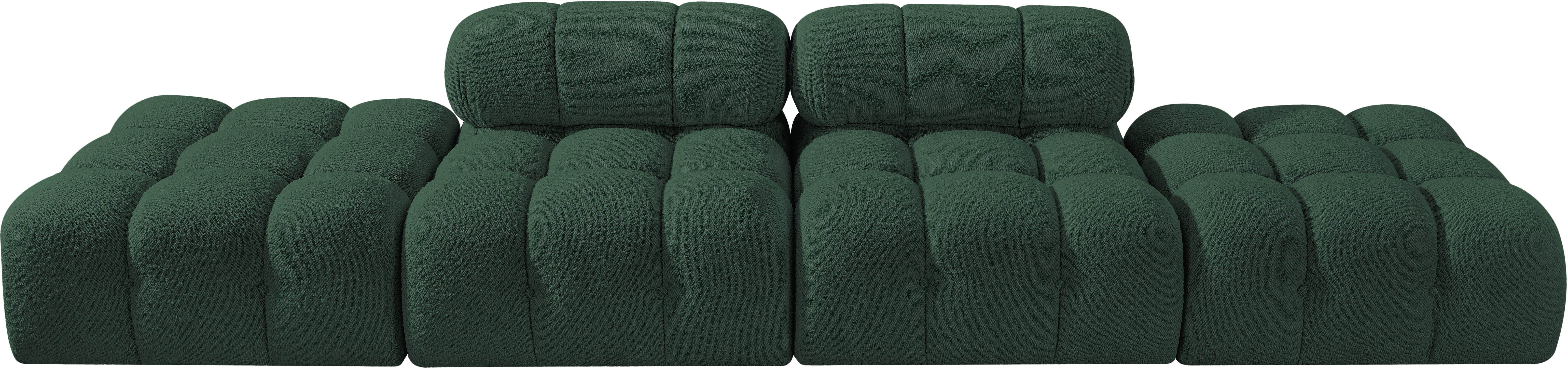 Ames - 4 Piece Boucle Fabric 136" Upholstered Modular Sofa - Green