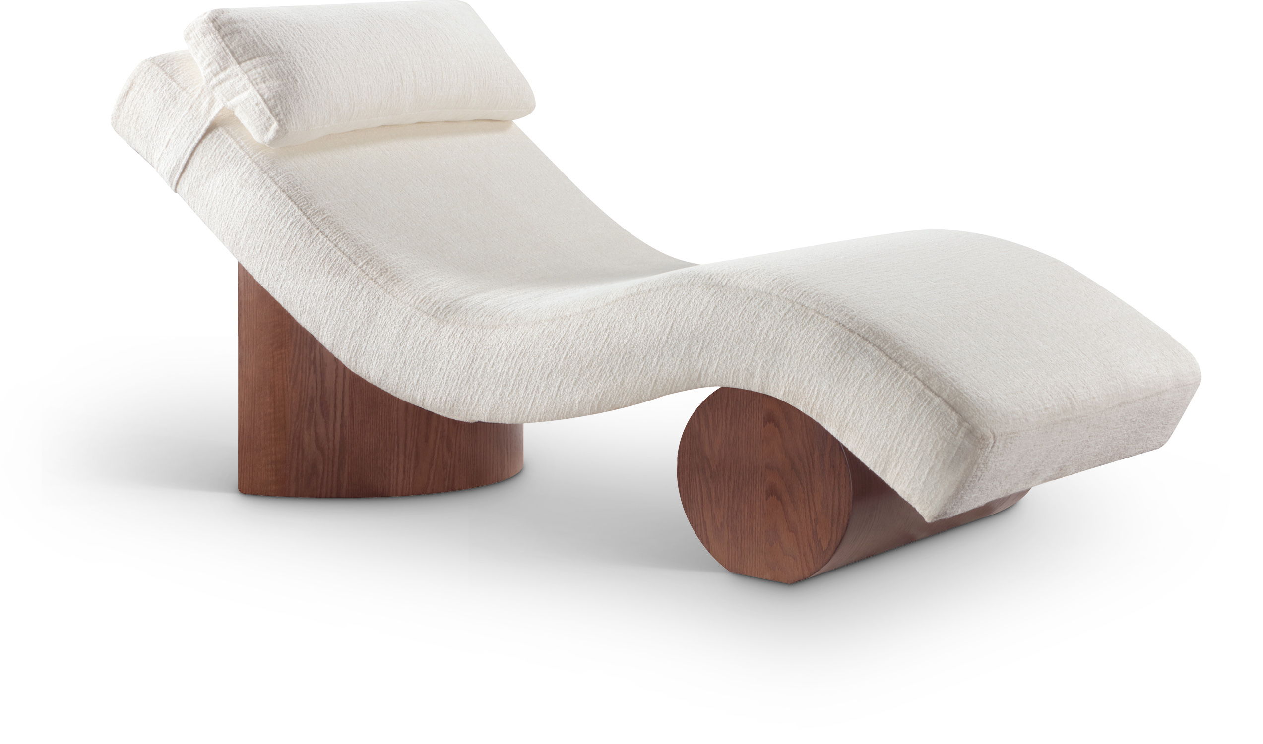 Marcella - Fabric Upholstered Chaise Lounge - Cream